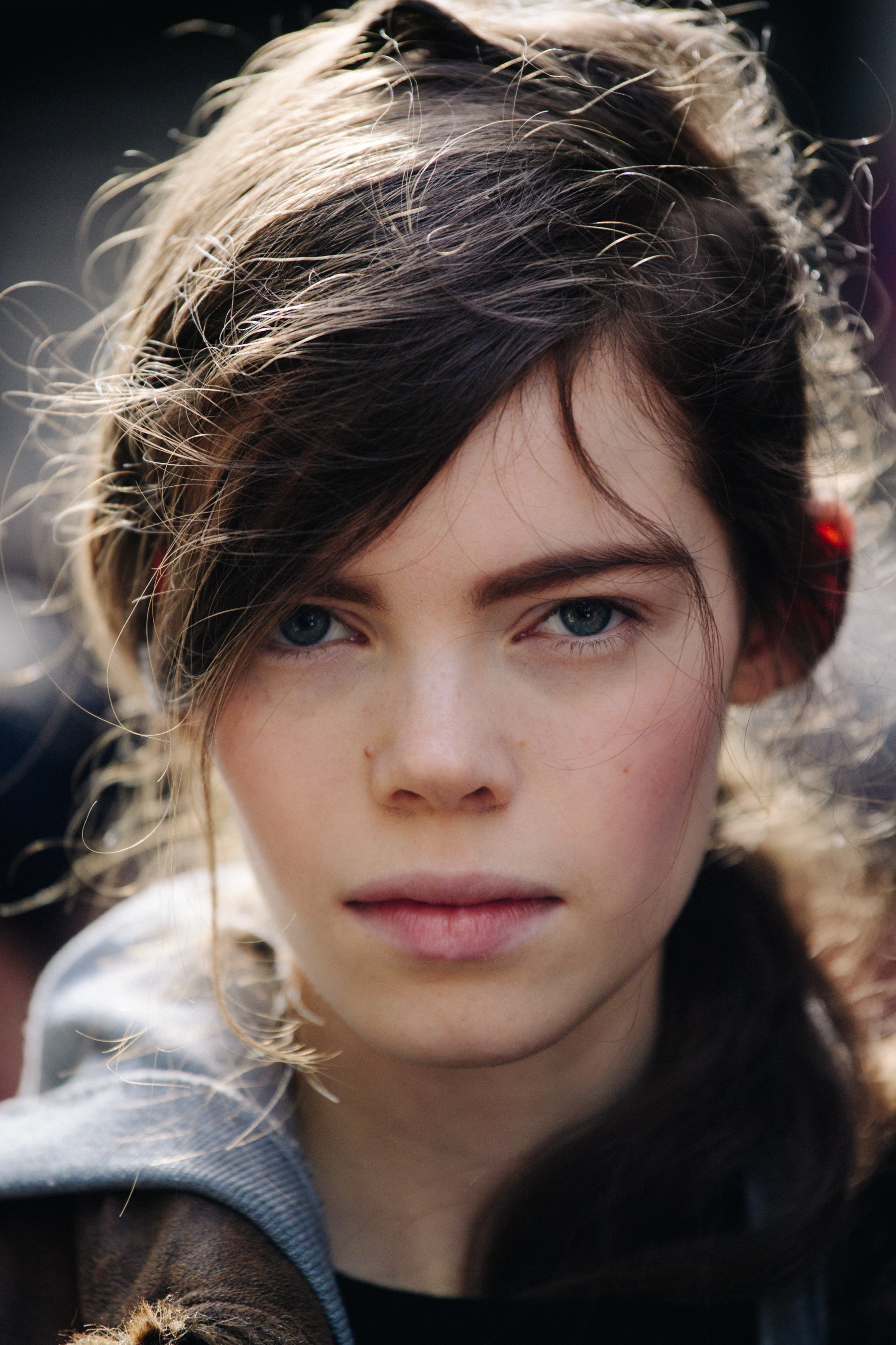 Portrait of model with blue eyes