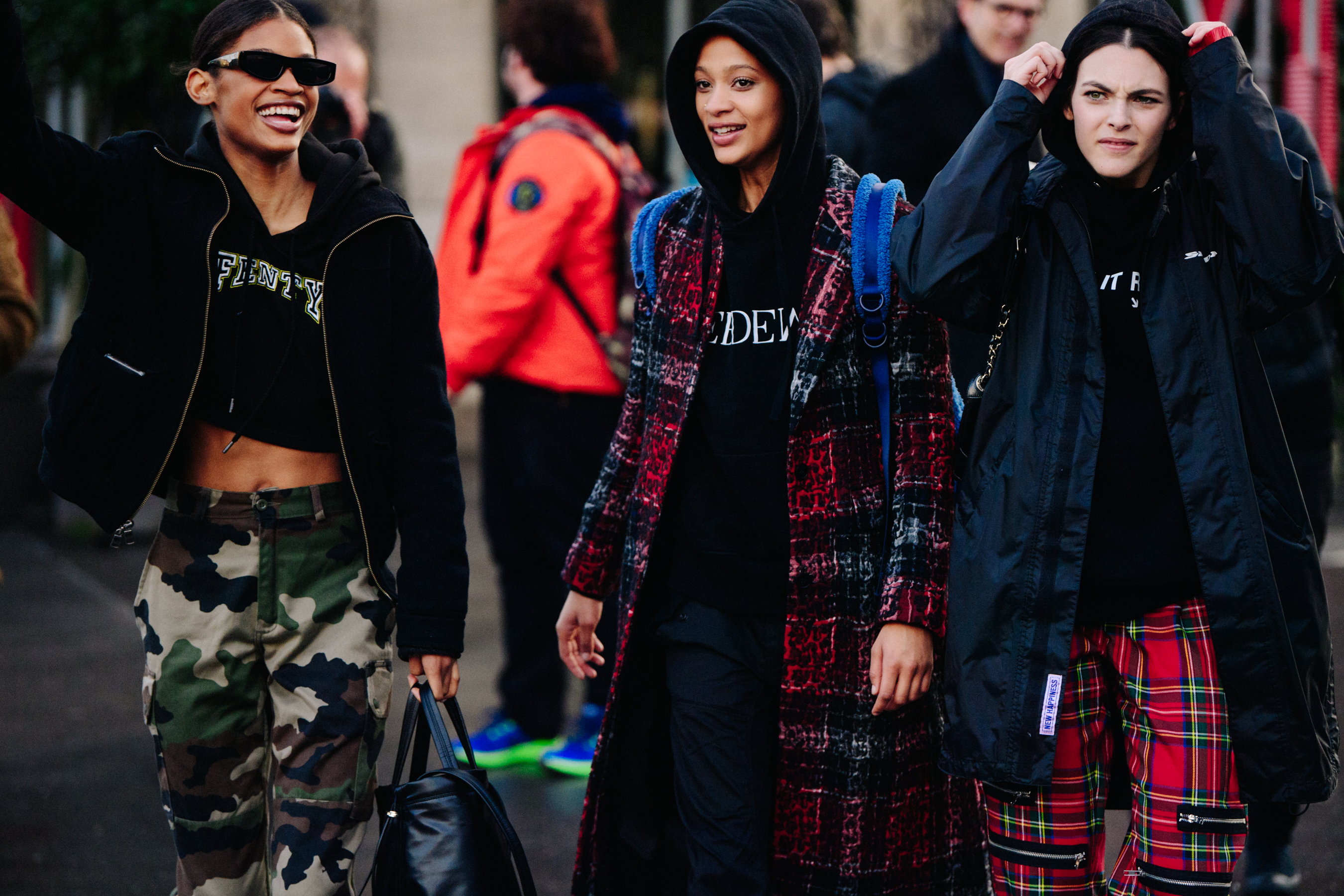 Three models after Valentino show