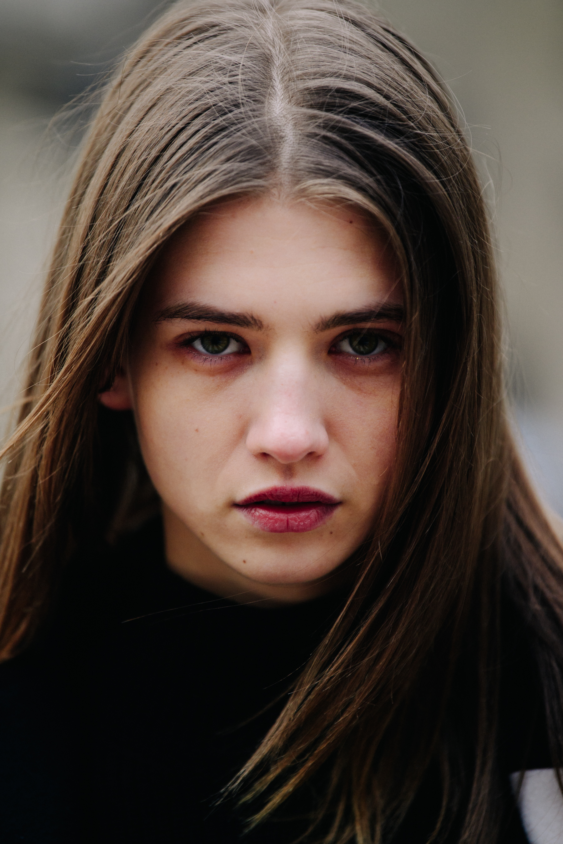 Portrait of model with green eyes