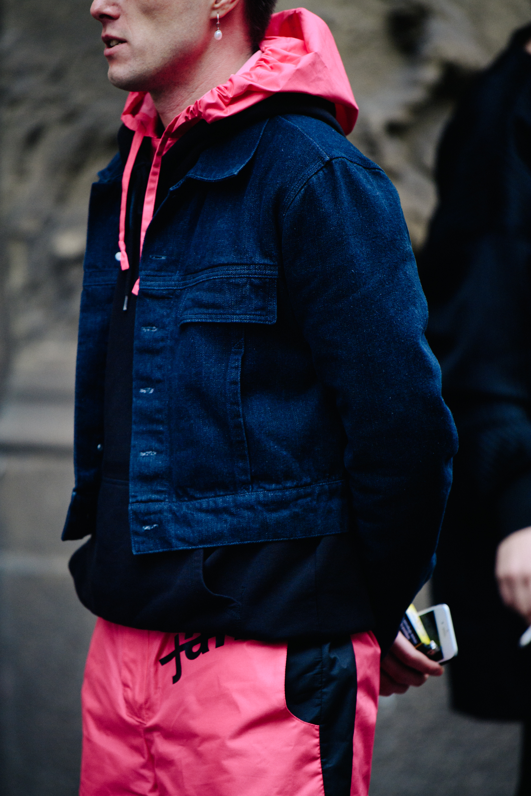 Man wearing denim jacket