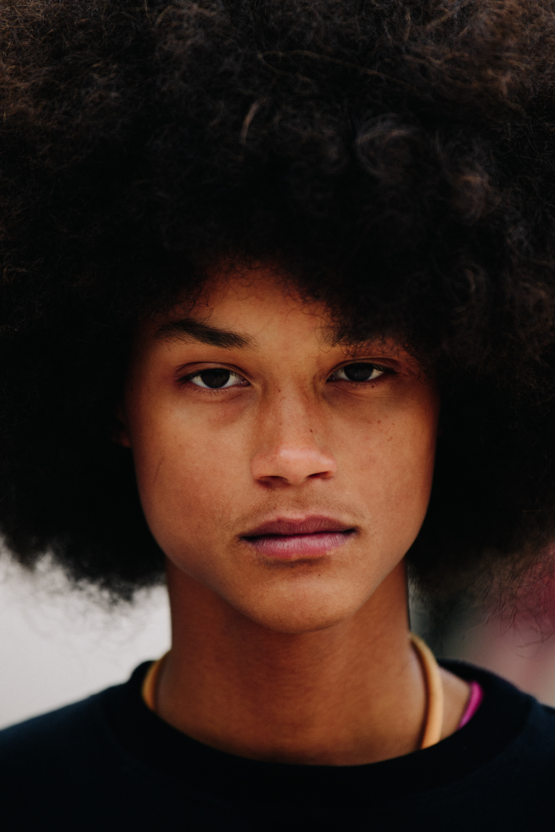Portrait of model with tanned skin