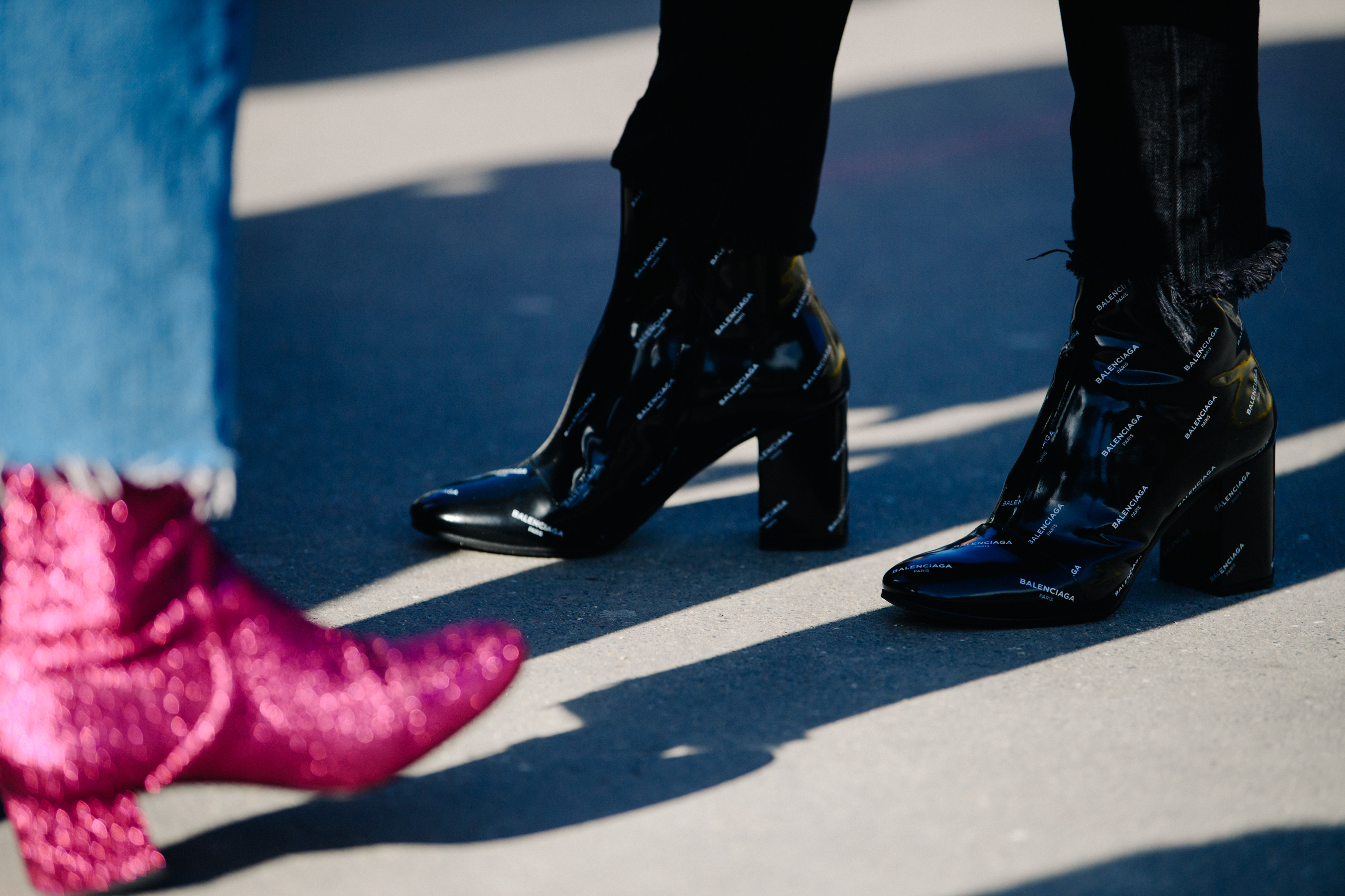 Woman wearing Balenciaga heels
