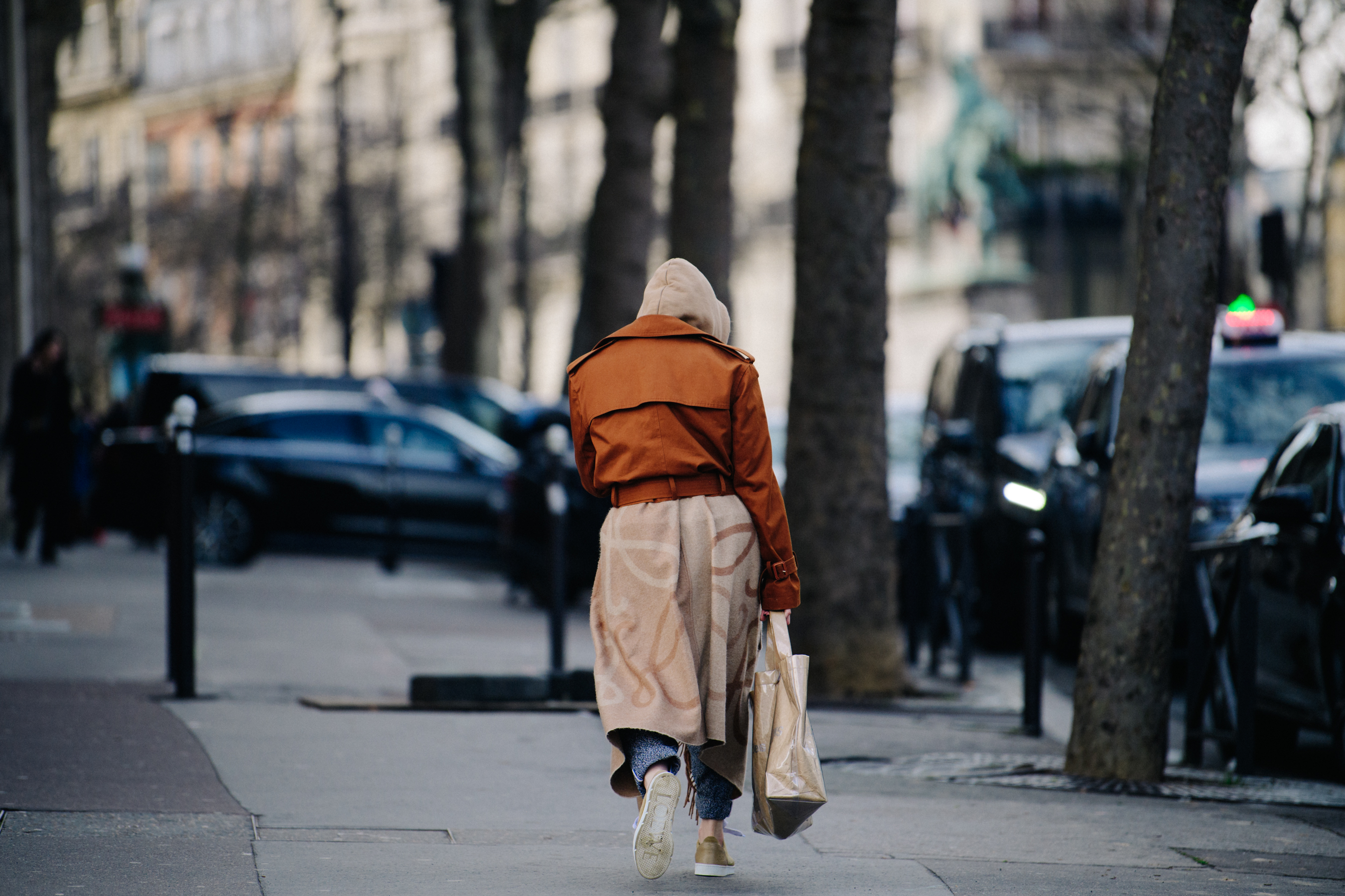 Woman wearing Loewe jacket