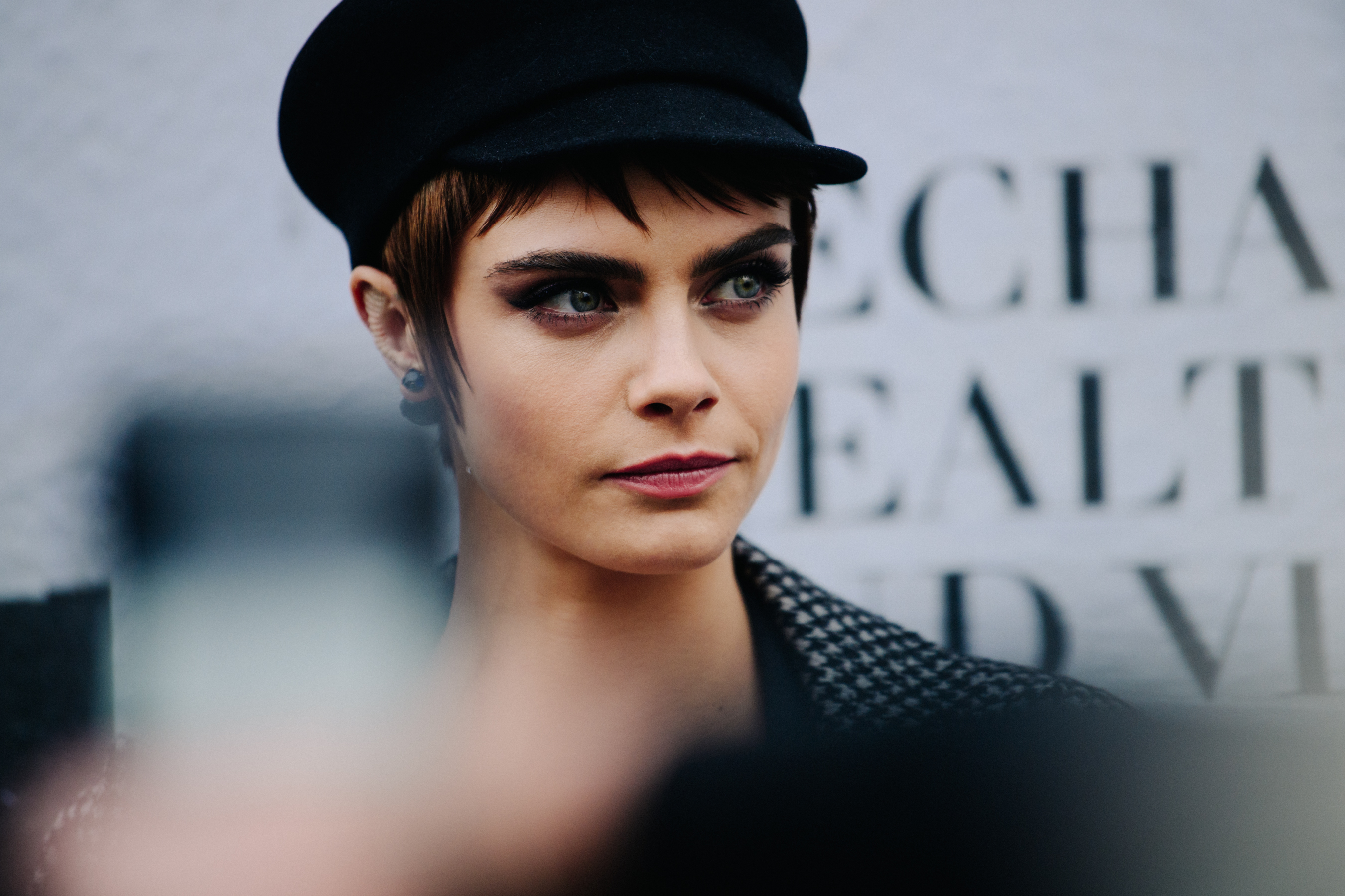 British model wearing Christian Dior outfit