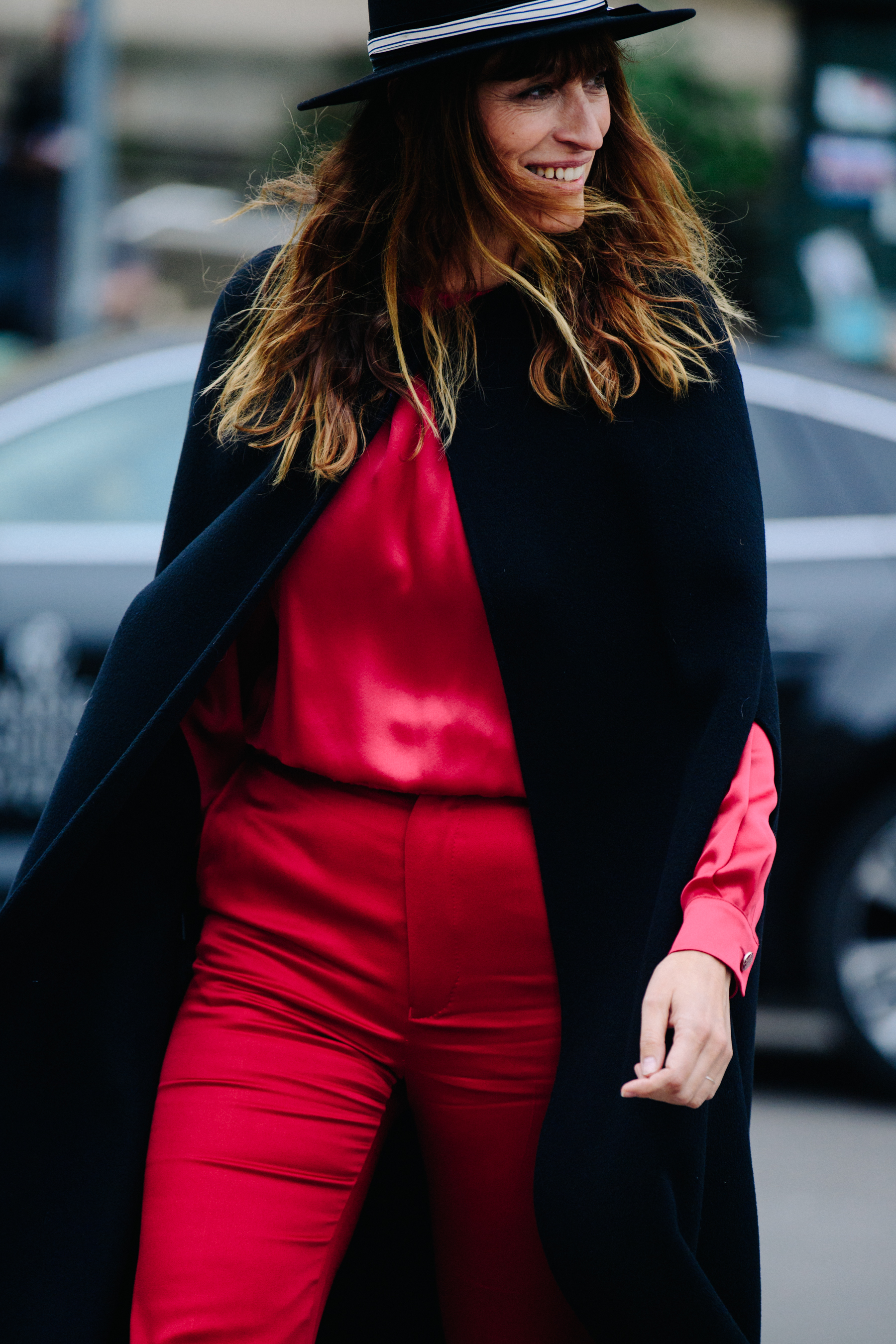 Woman wearing red top and pants