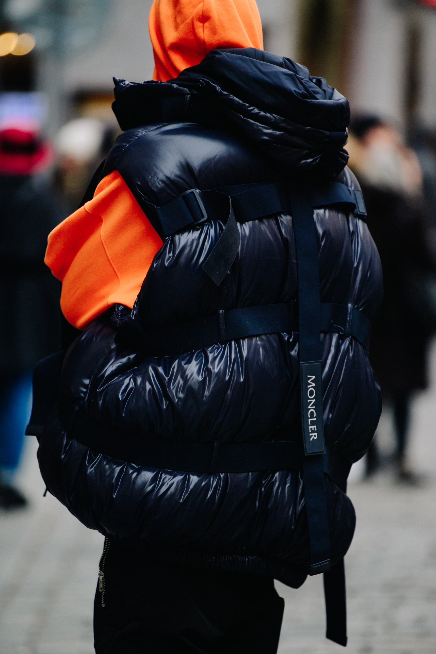Man wearing dark puffer vest
