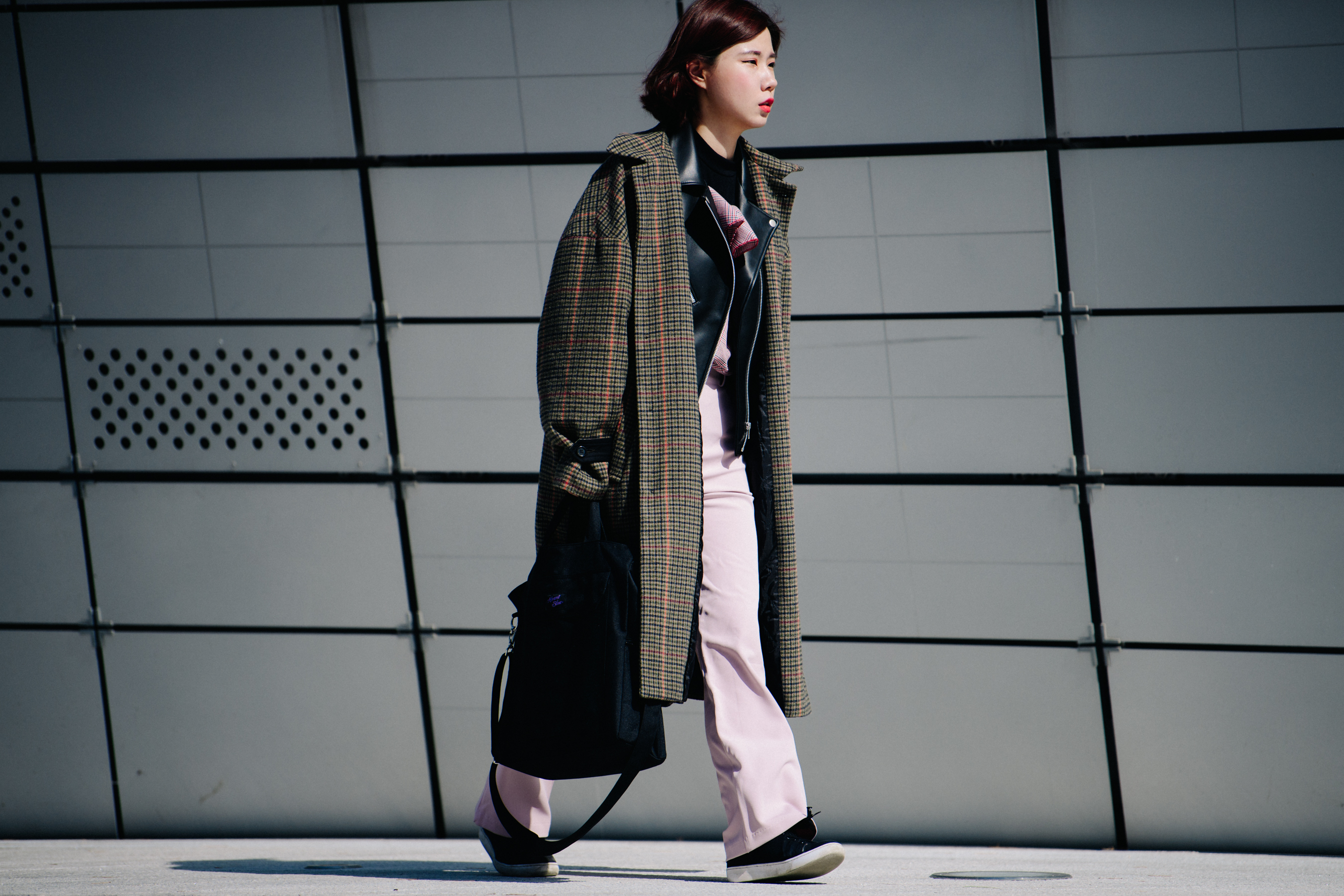 Woman wearing pink pants