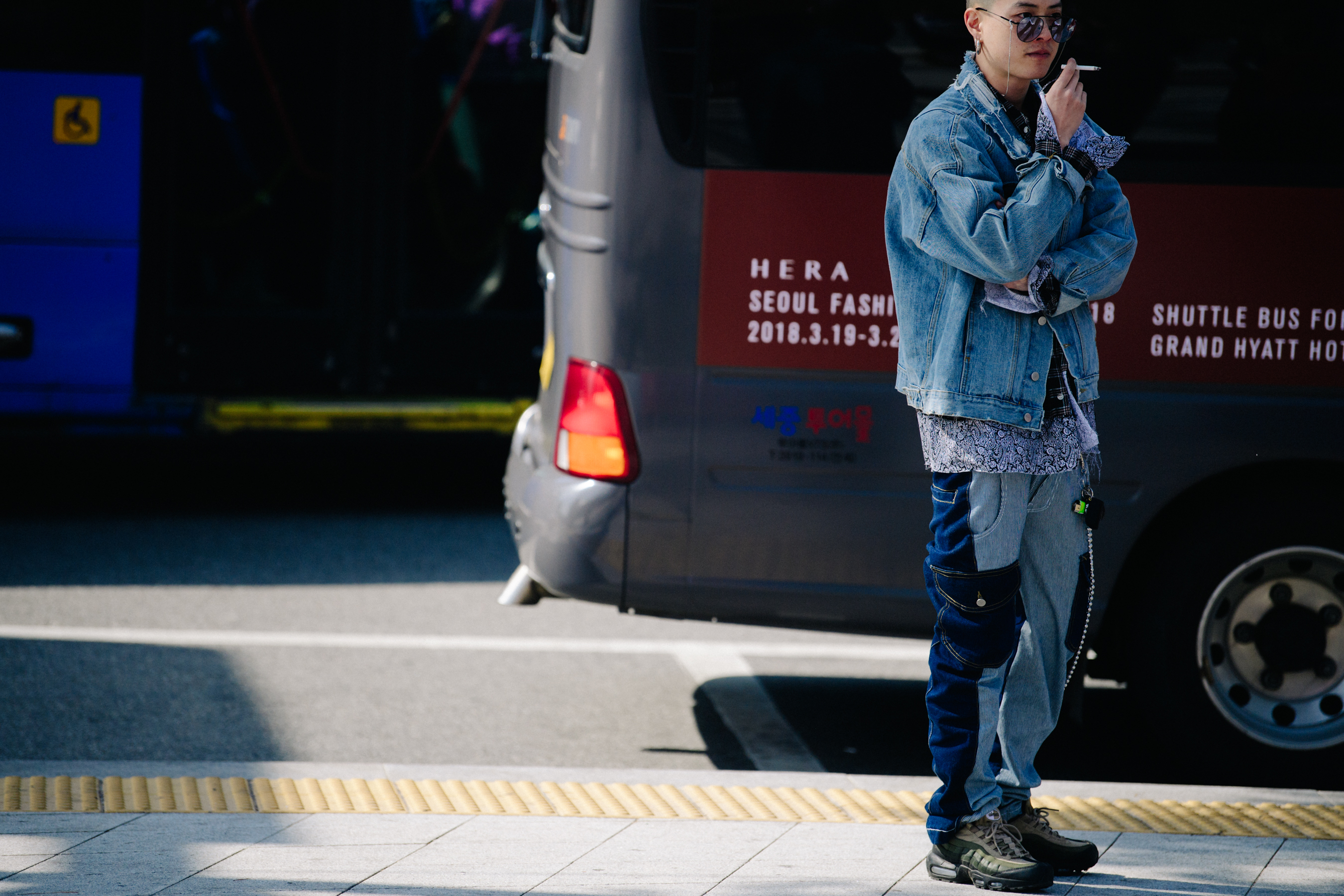 Man wearing denim outfit