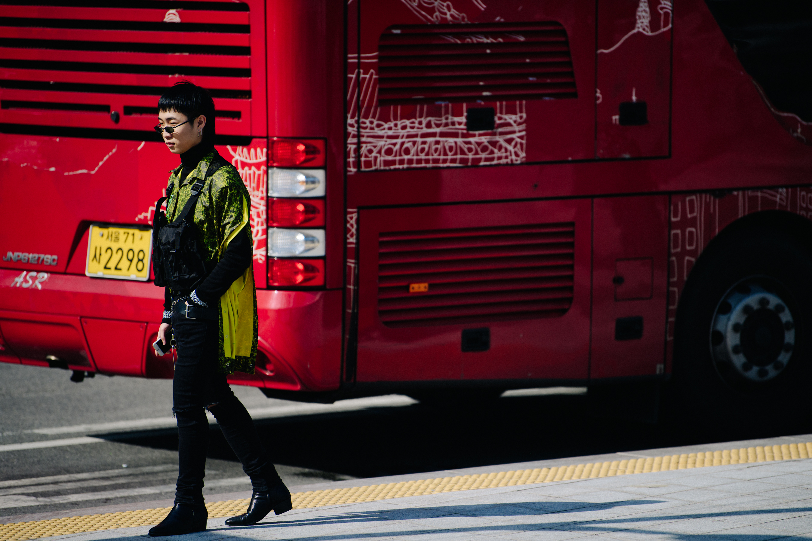 Man wearing black bag