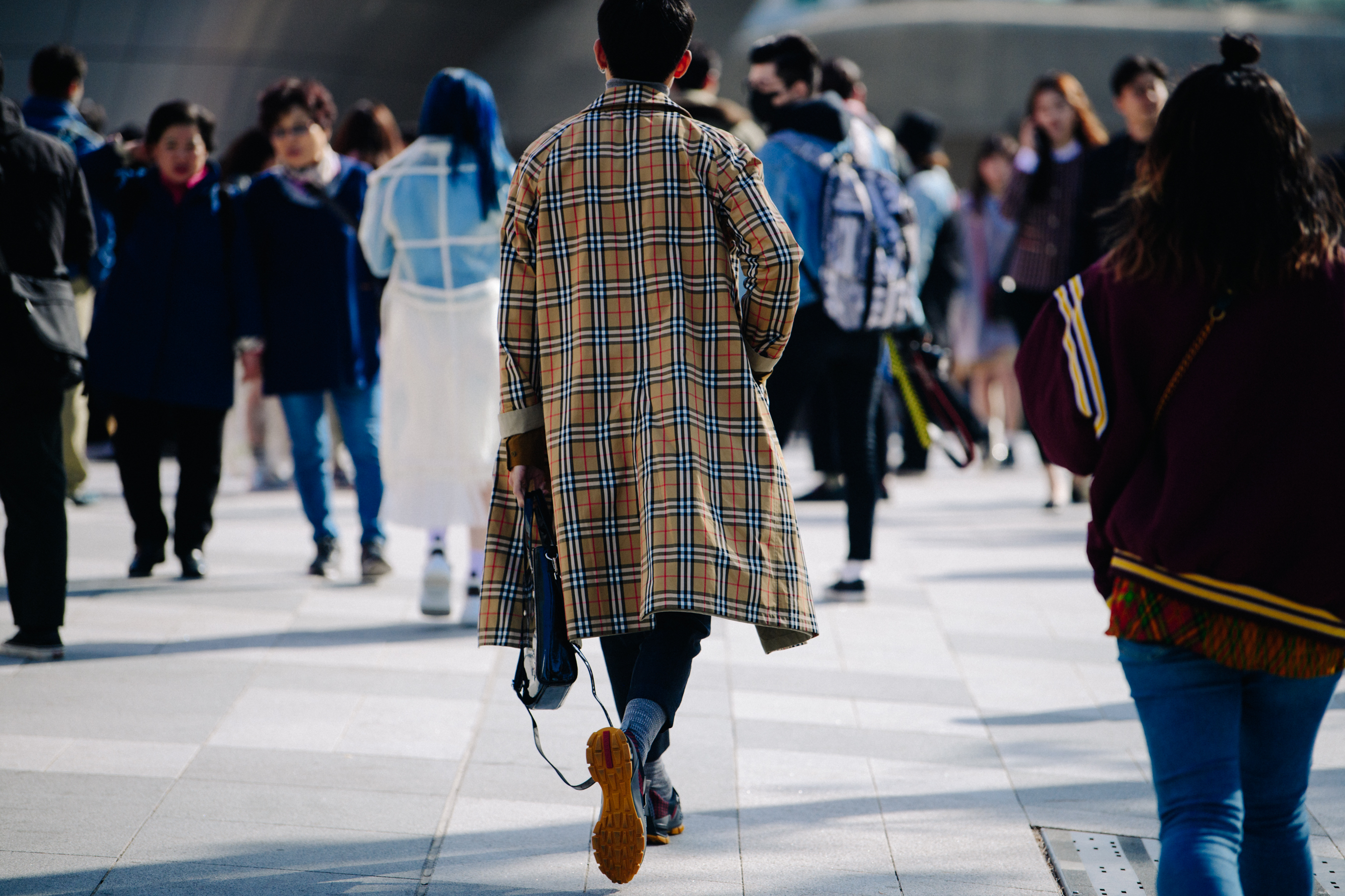 Man wearing Burberry coat
