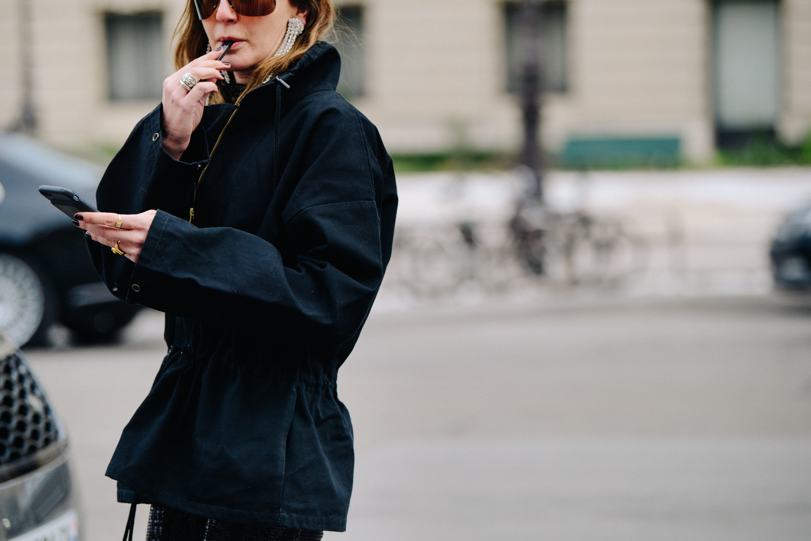 Woman smoking cigarette
