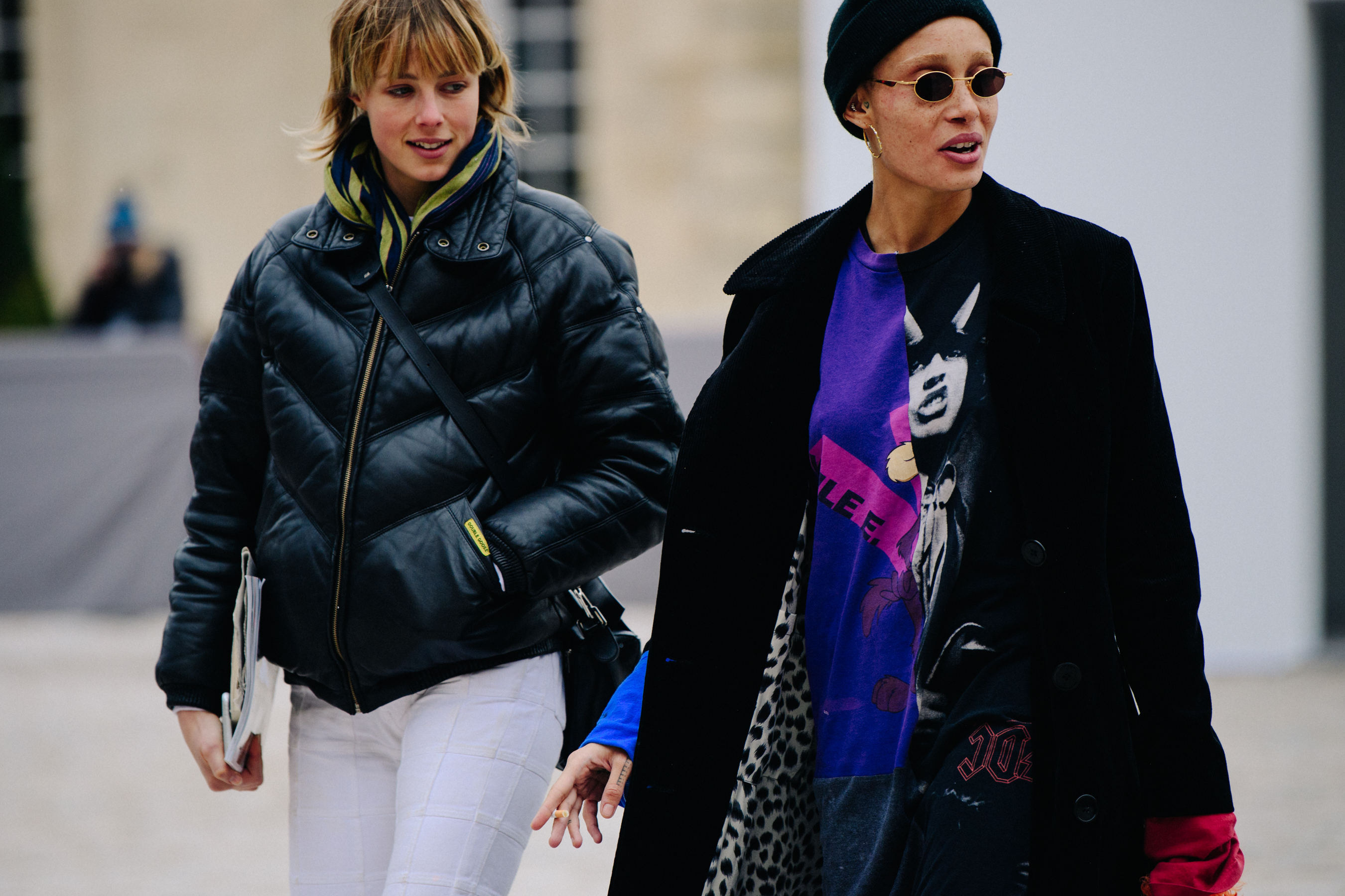 Two British supermodels leaving Dior