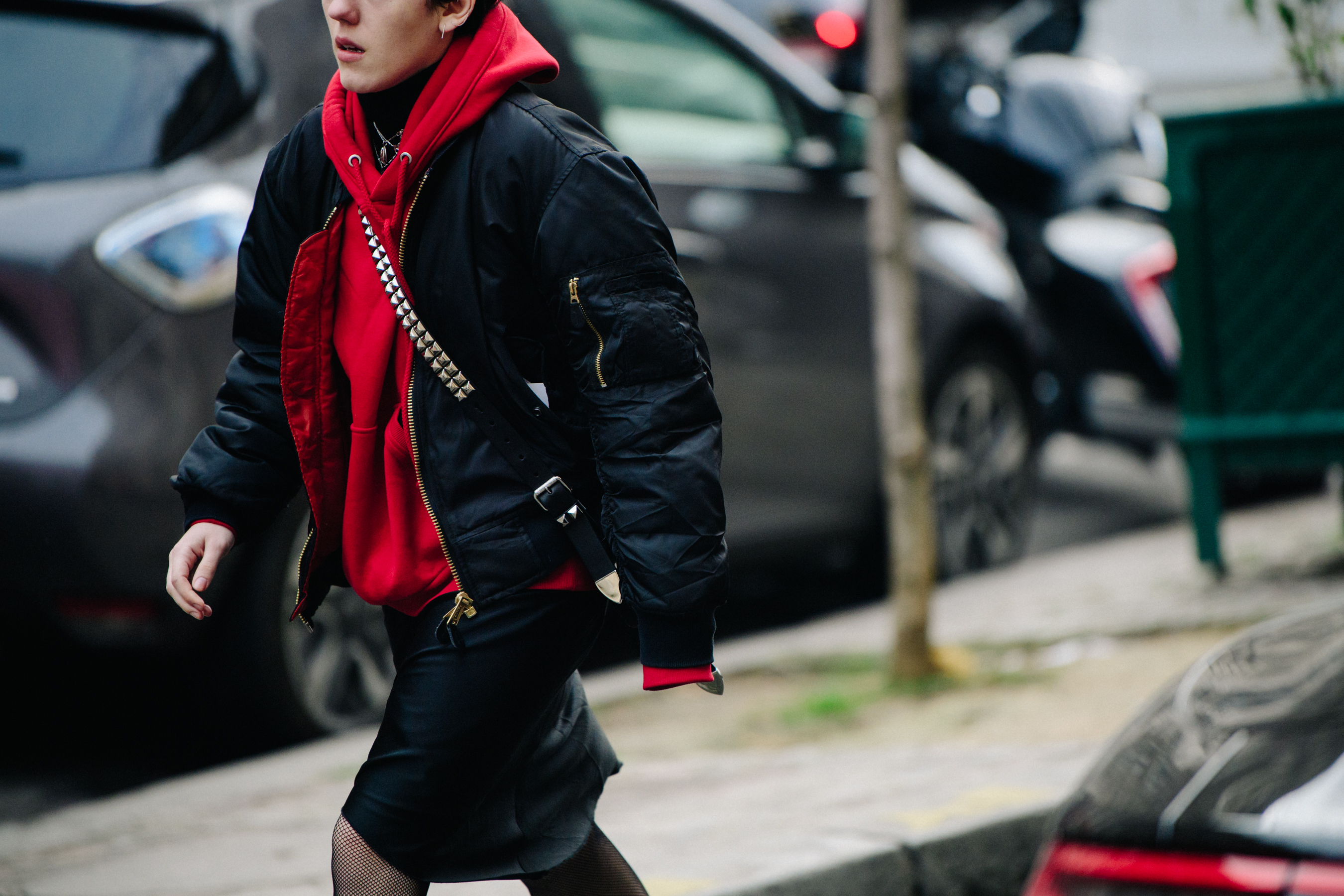 British editor wearing red hoodie