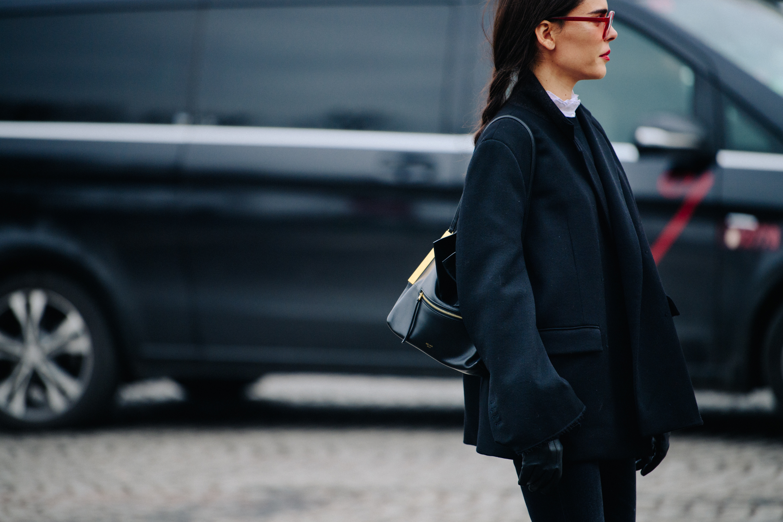 Greek woman wearing black outfit