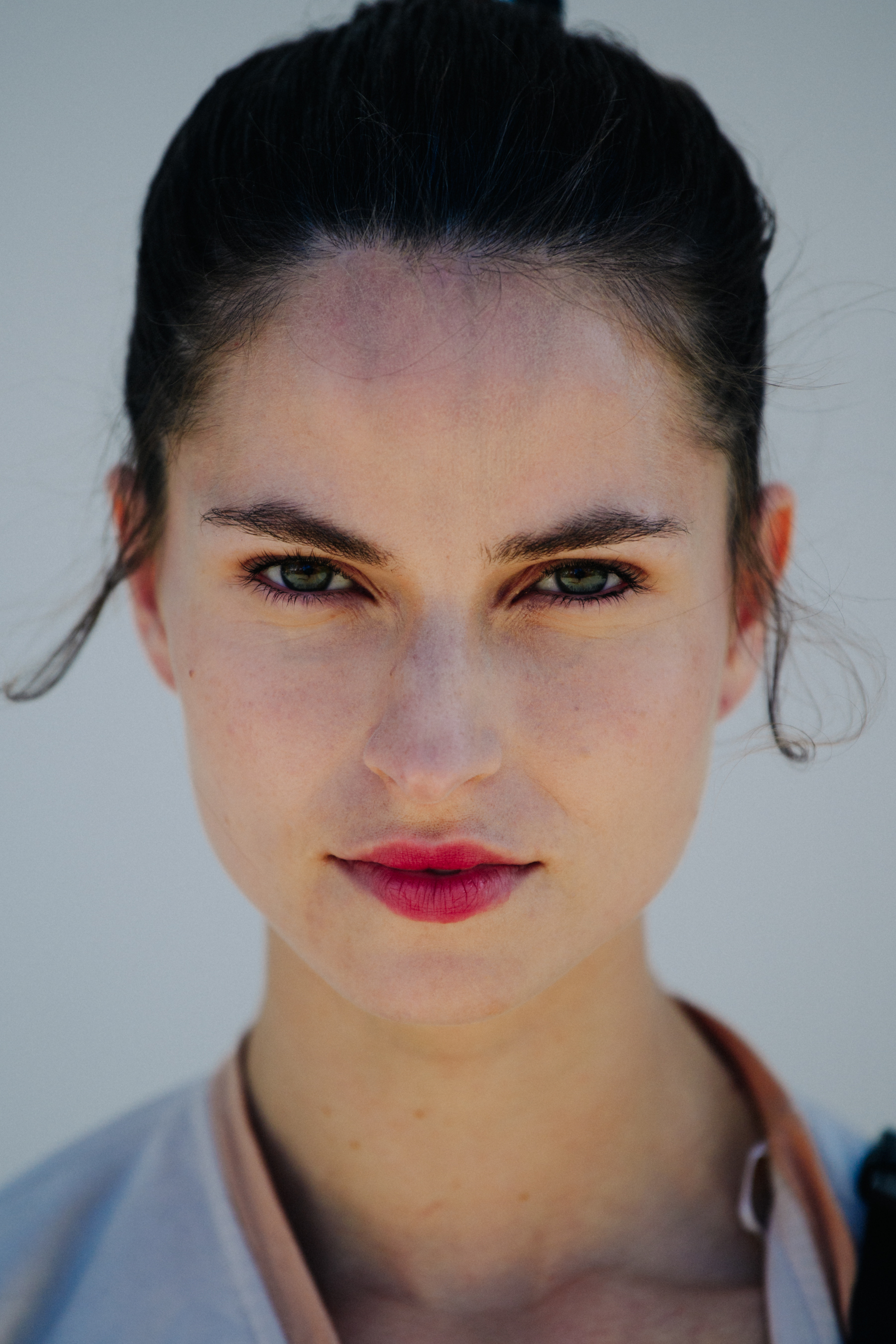Portrait of beautiful model with brown hair