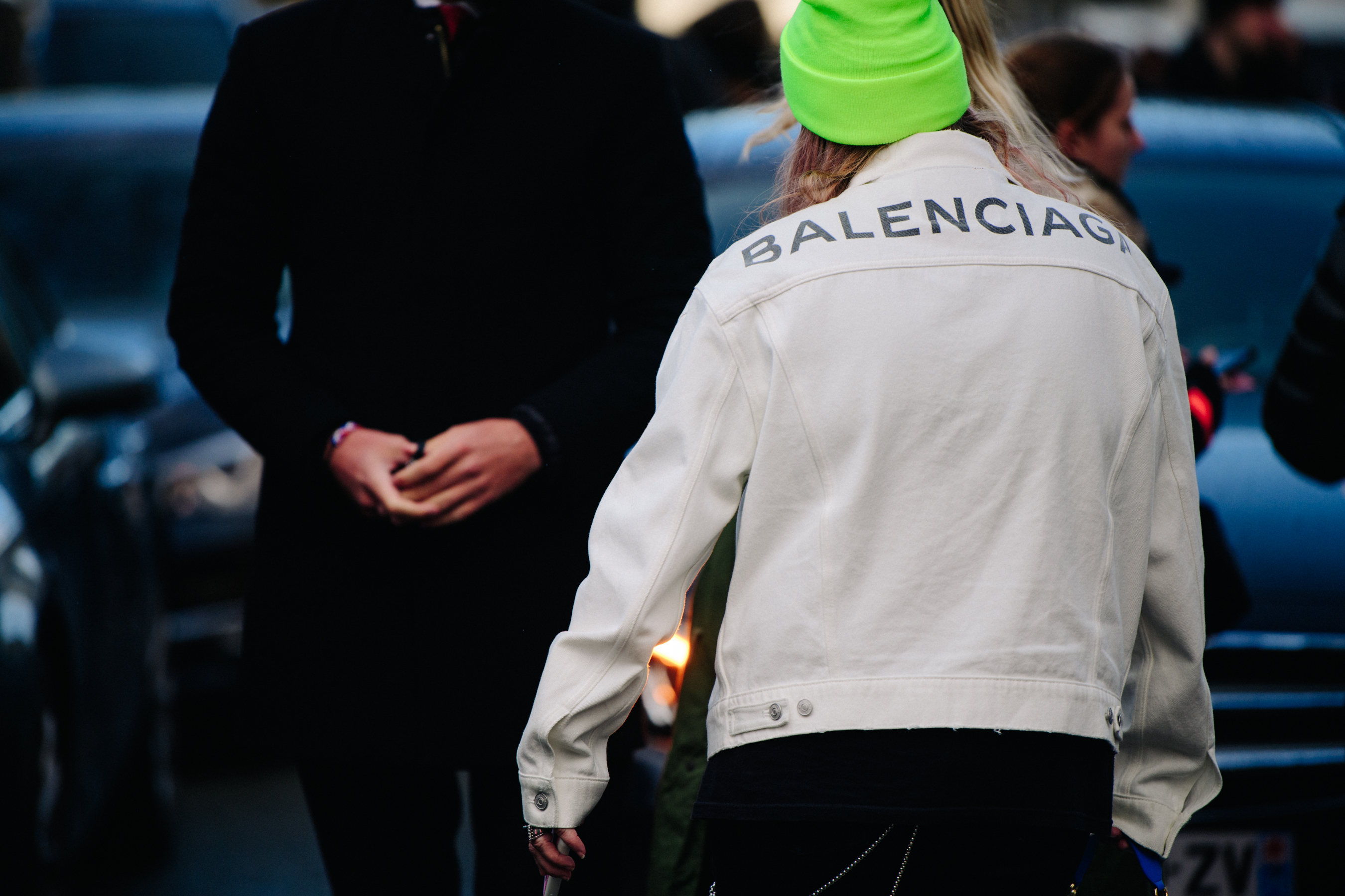 Woman wearing Balenciaga jacket