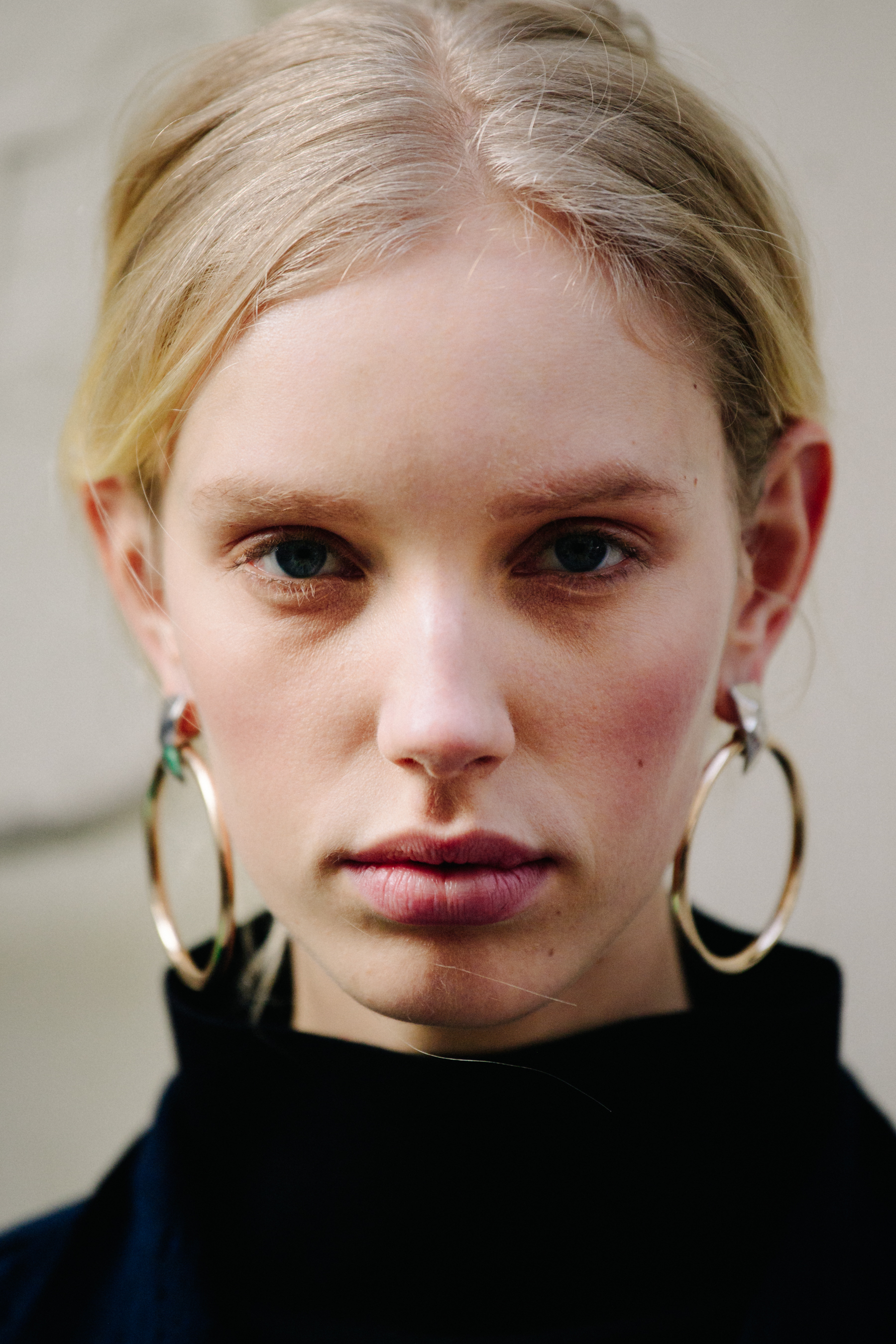 Portrait of model with blonde hair