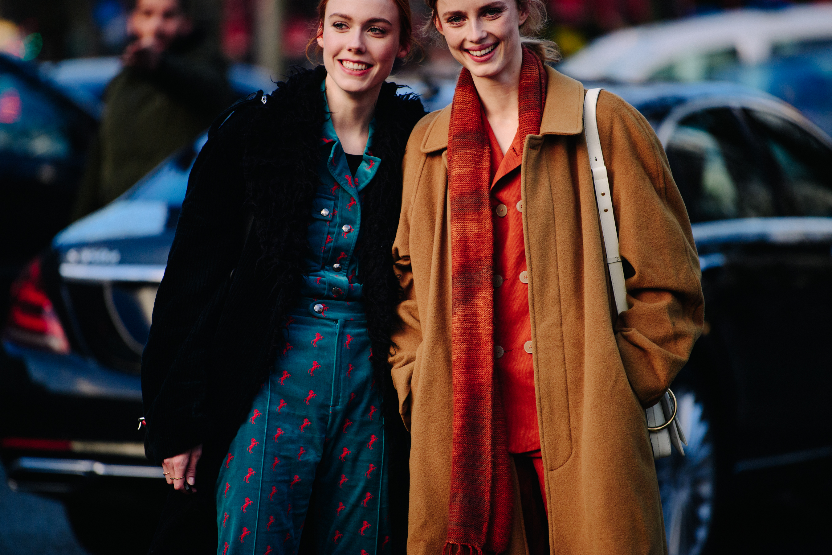 Two models with red hair