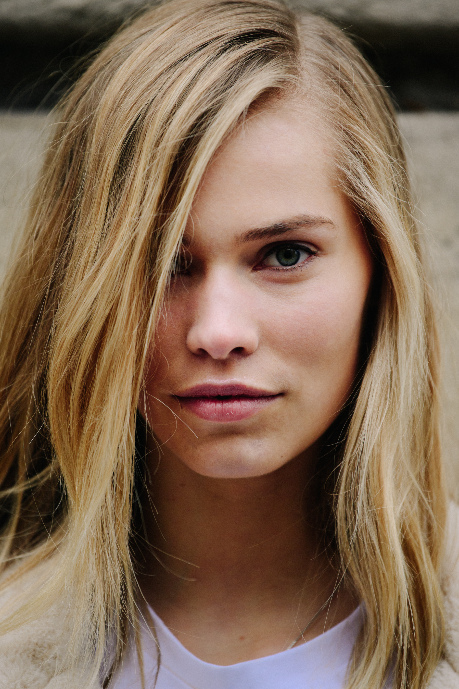 Portrait of Danish model with blonde hair