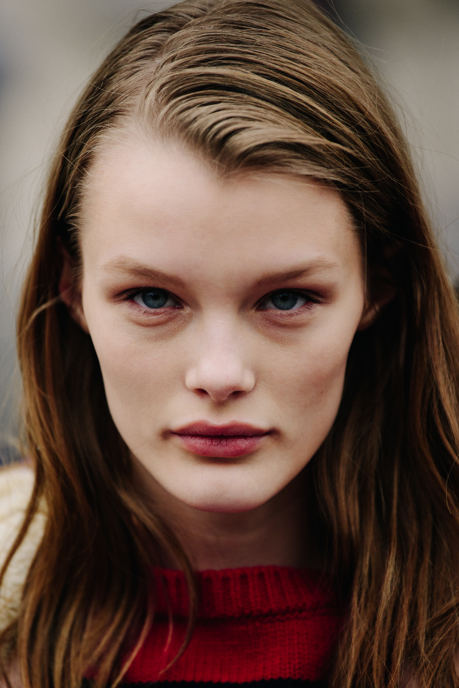 Portrait of model with blue eyes