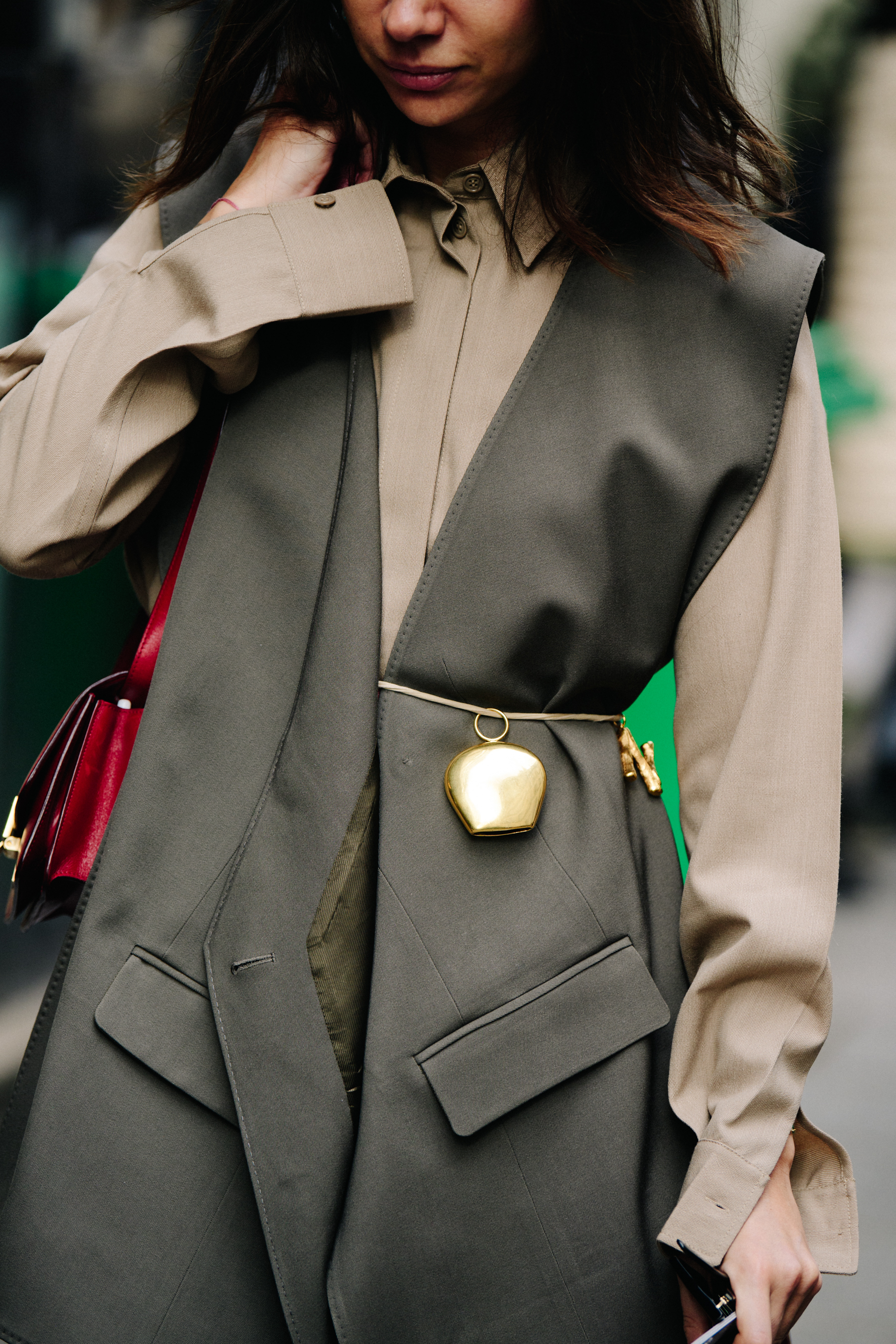 Russian woman wearing green outfit