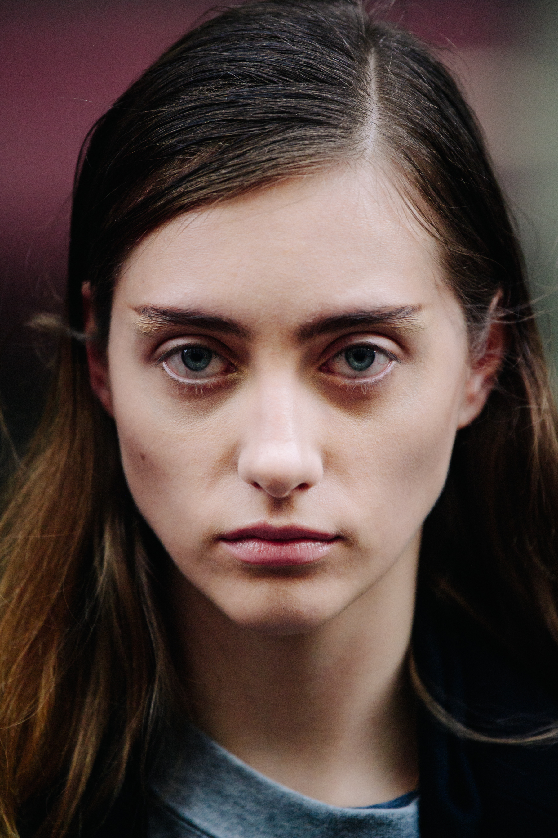 Portrait of Russian model with blue eyes