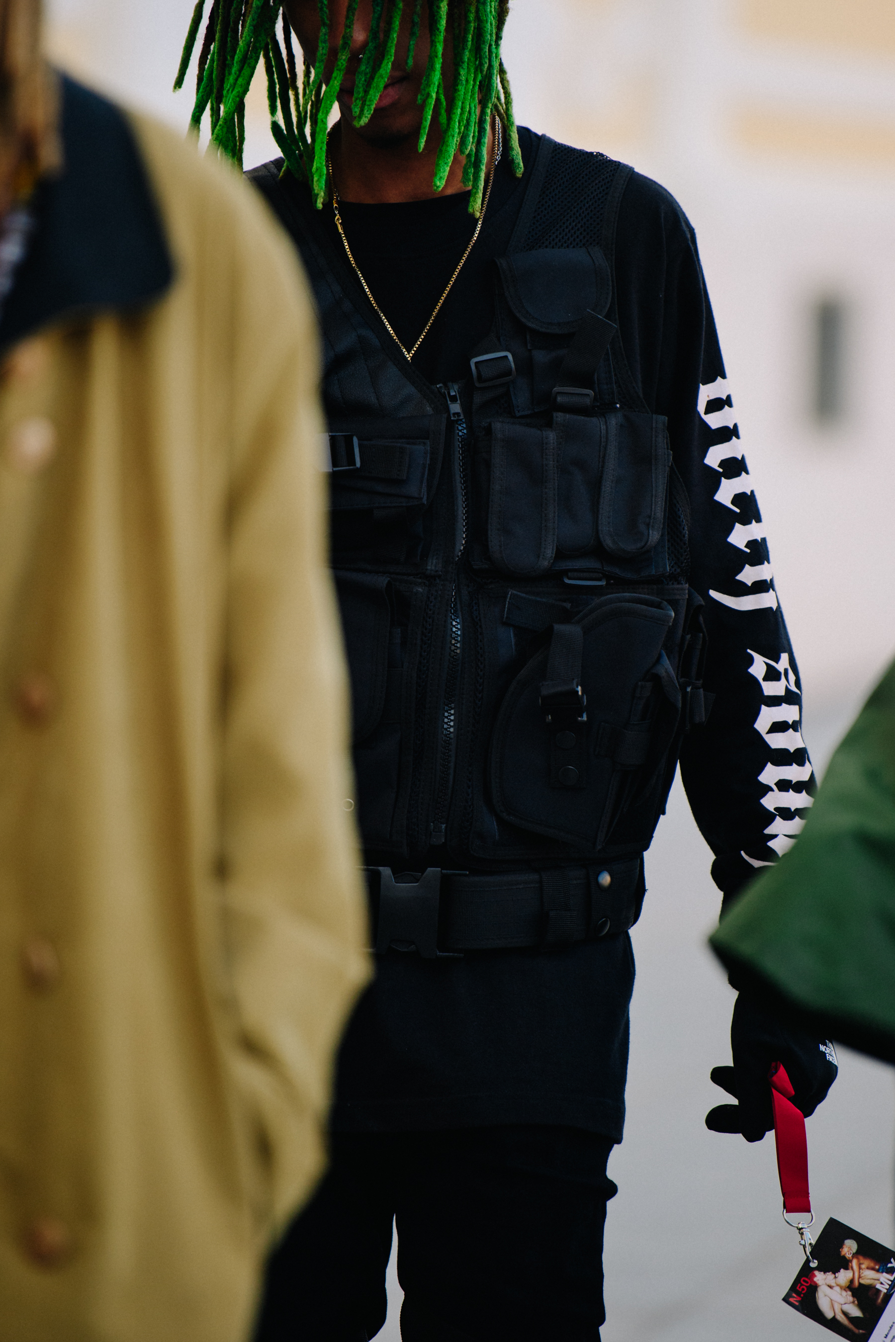 Man wearing military vest