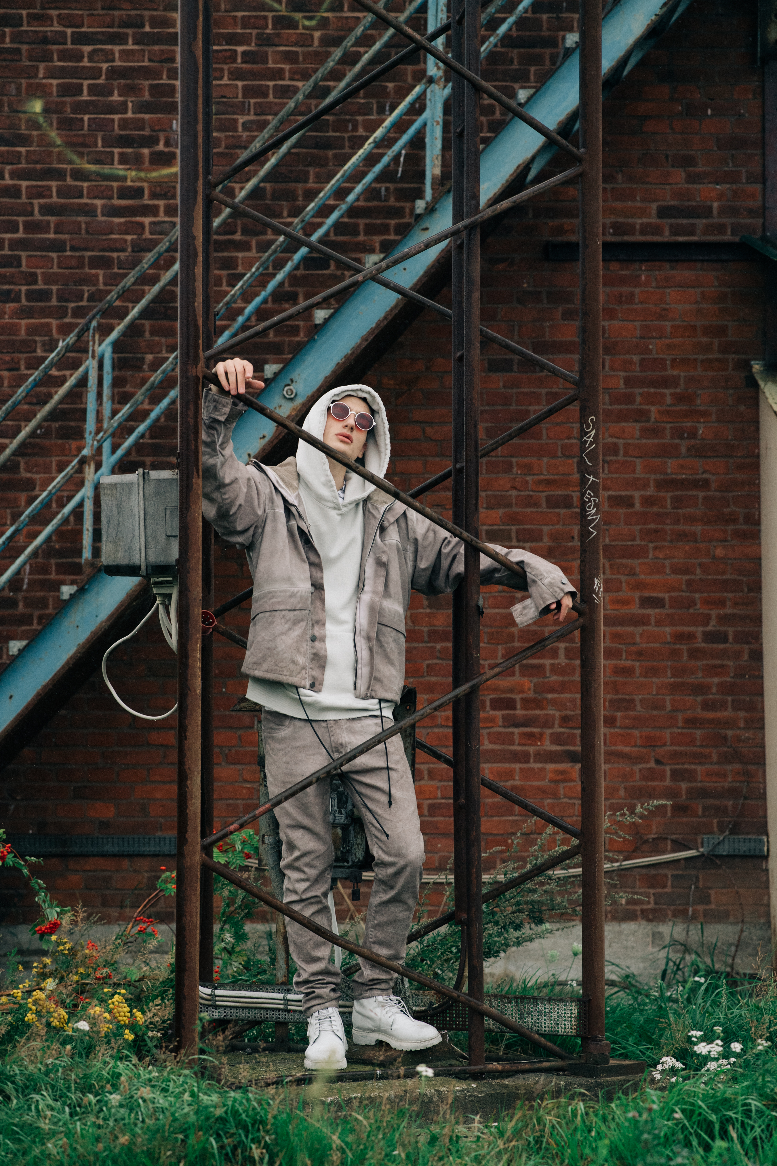 Male model wearing hoodie