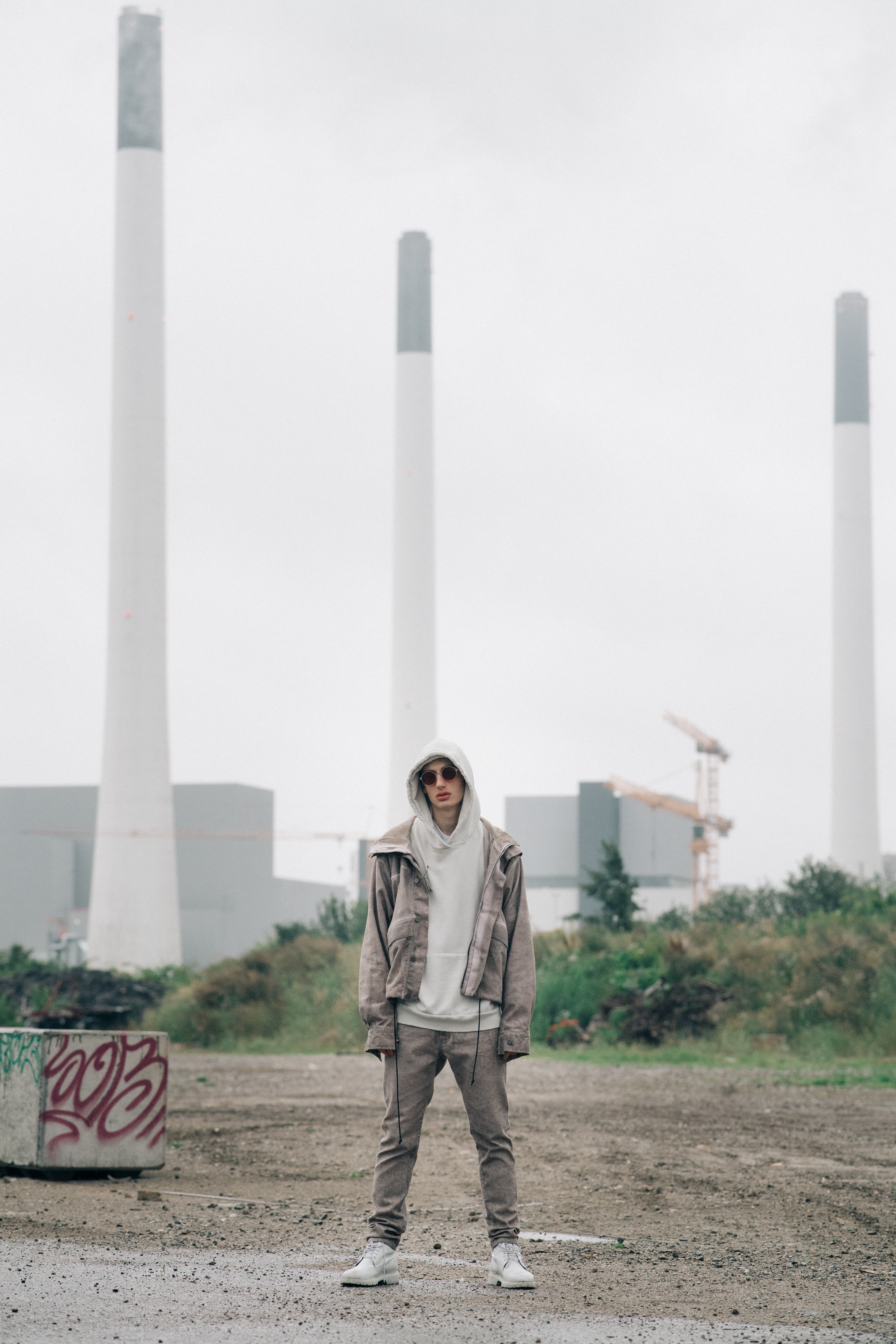 Male model wearing hoodie