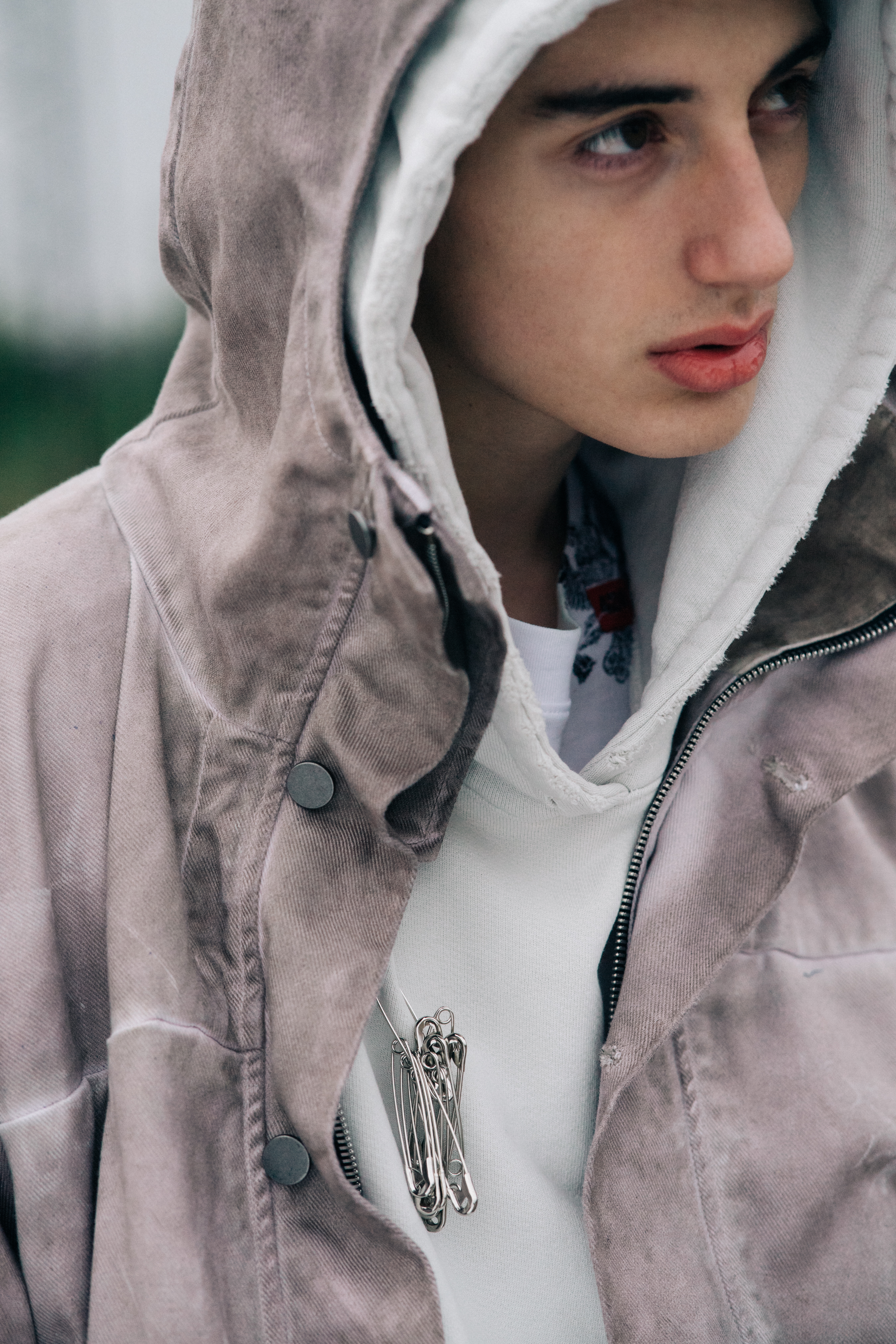 Male model wearing hoodie