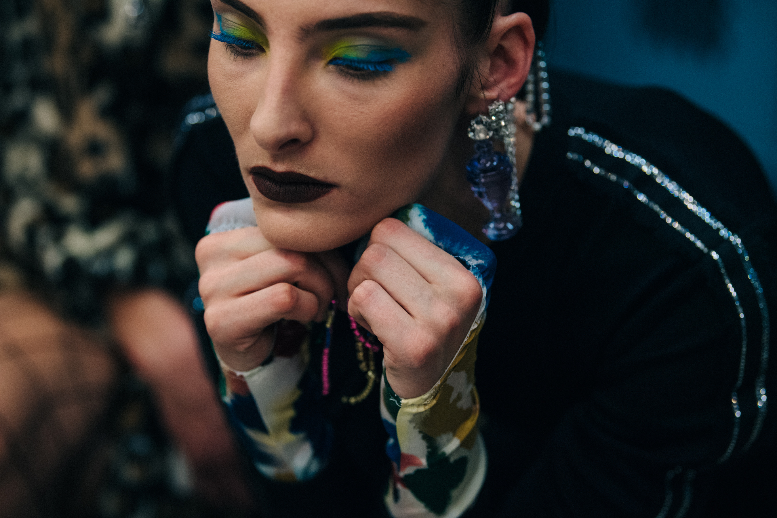 Annie Tice backstage at Area