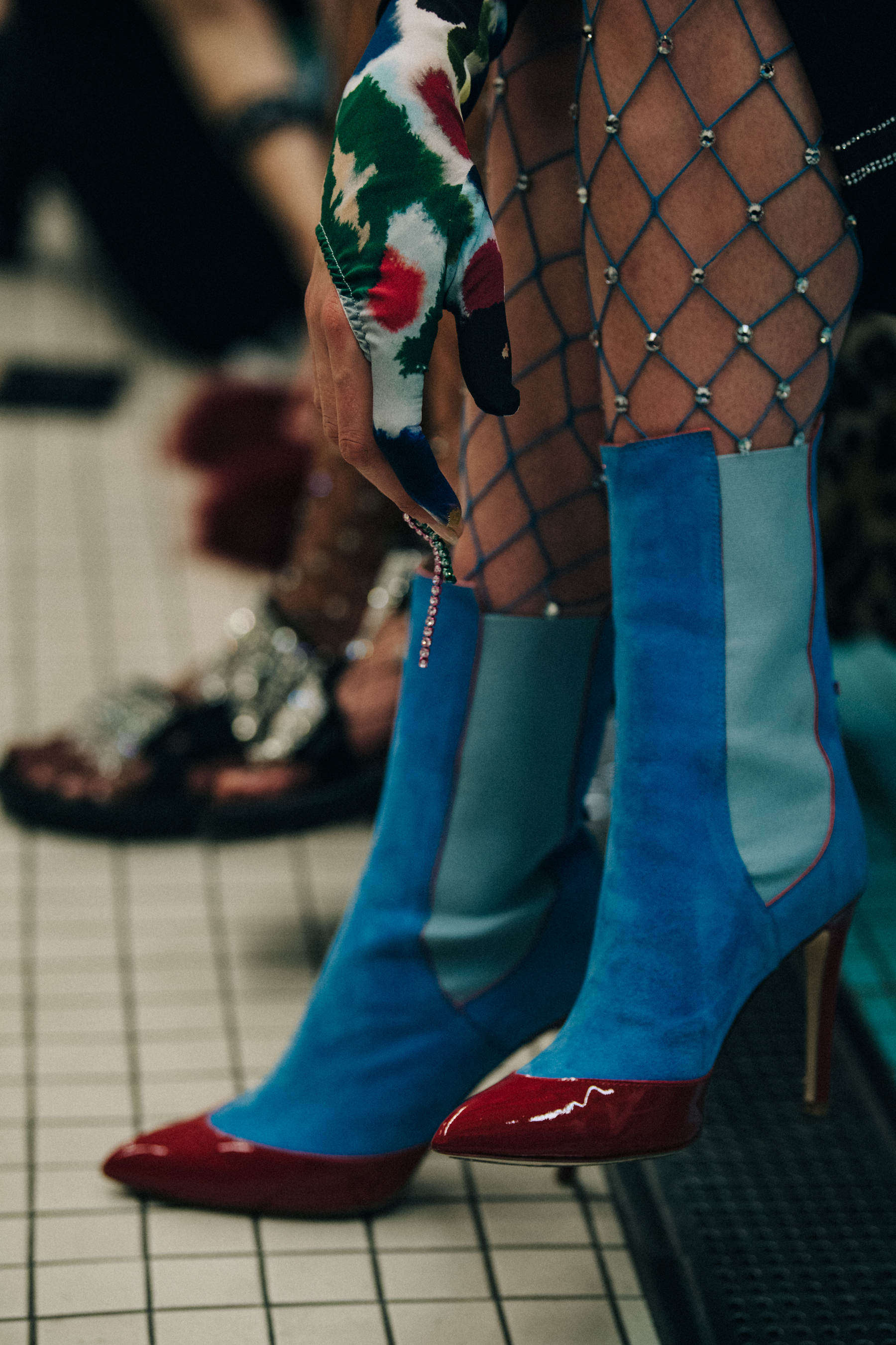Annie Tice backstage at Area