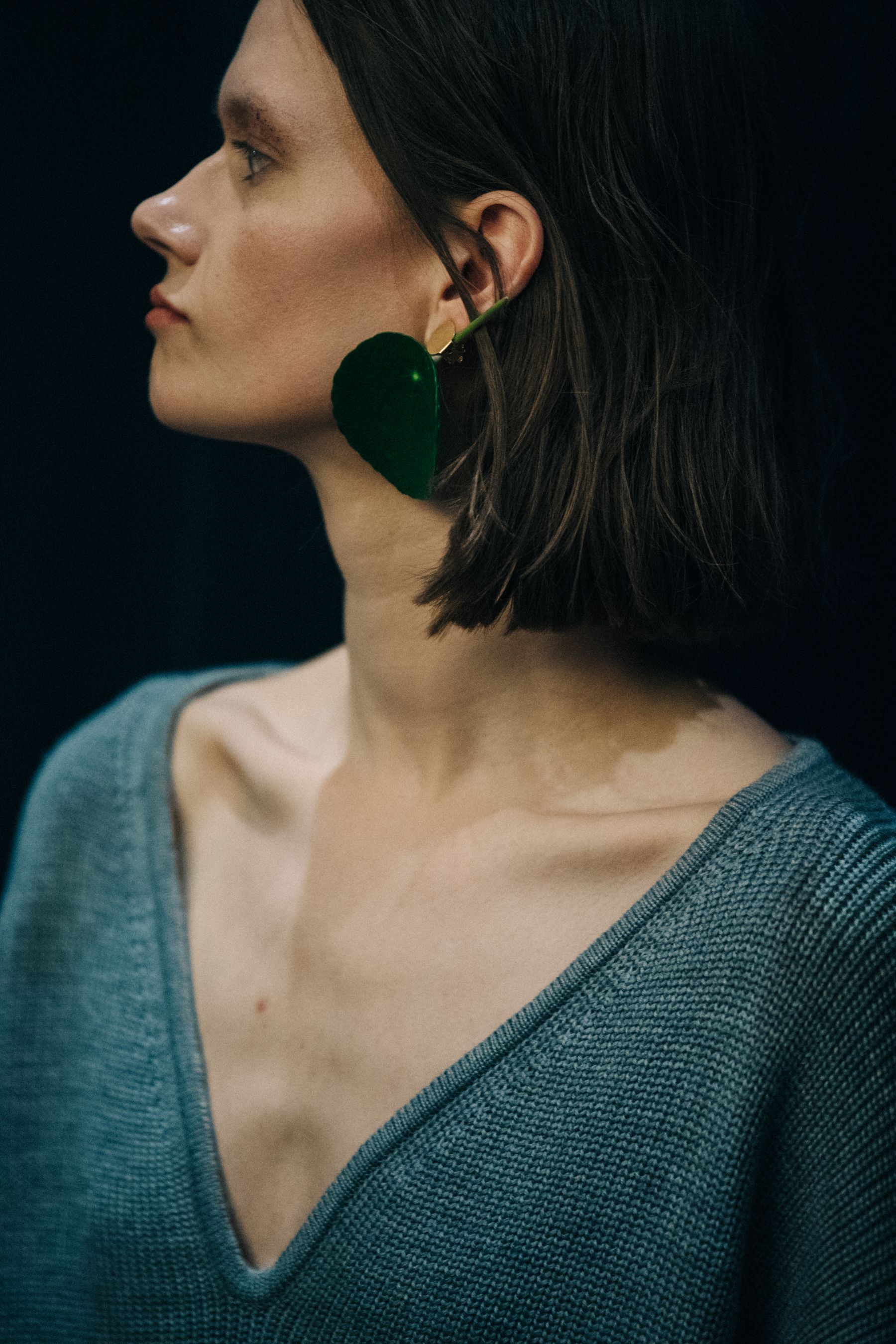 Daniela Kocianova backstage at Esteban Cortazar