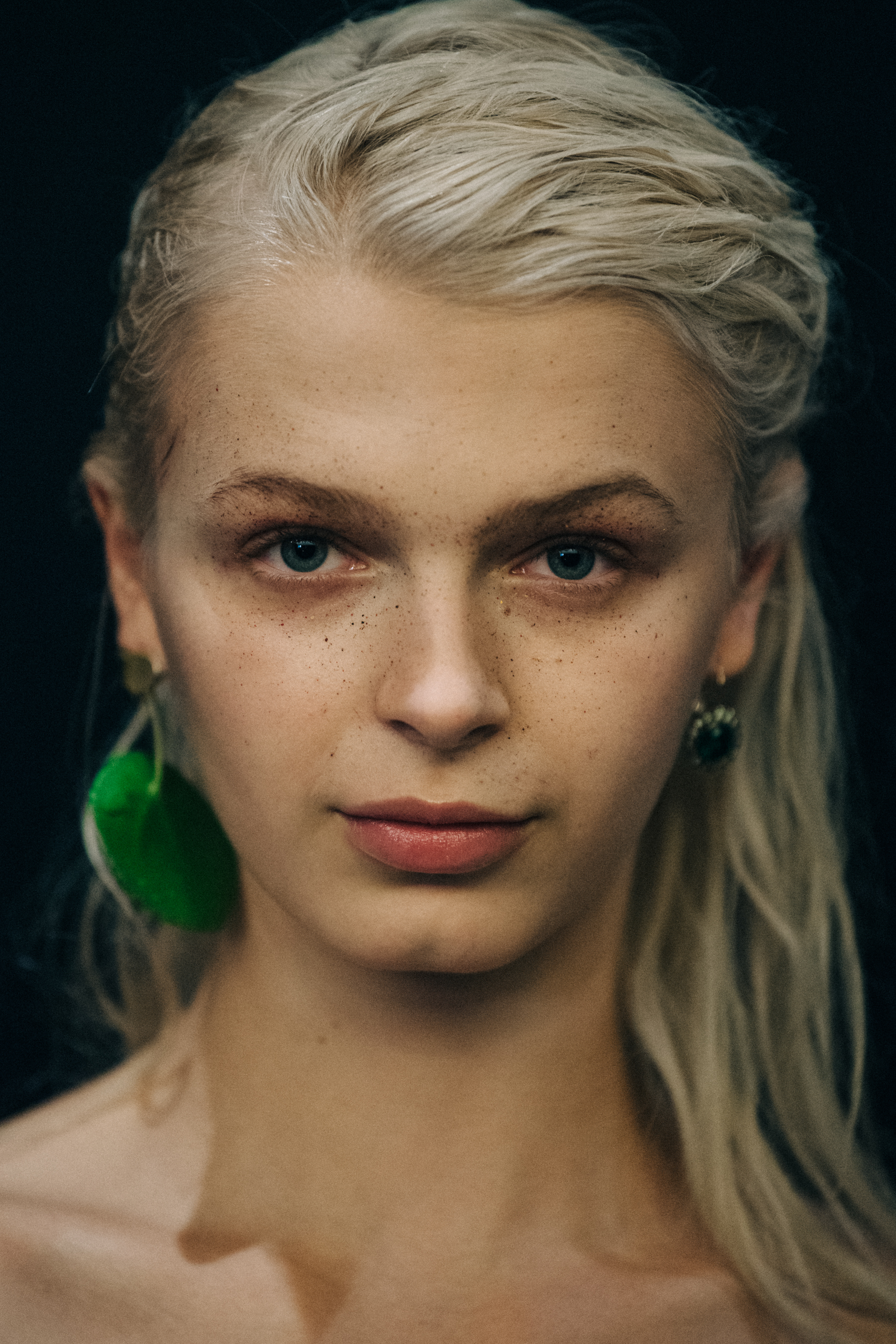 Portrait of model with blonde hair