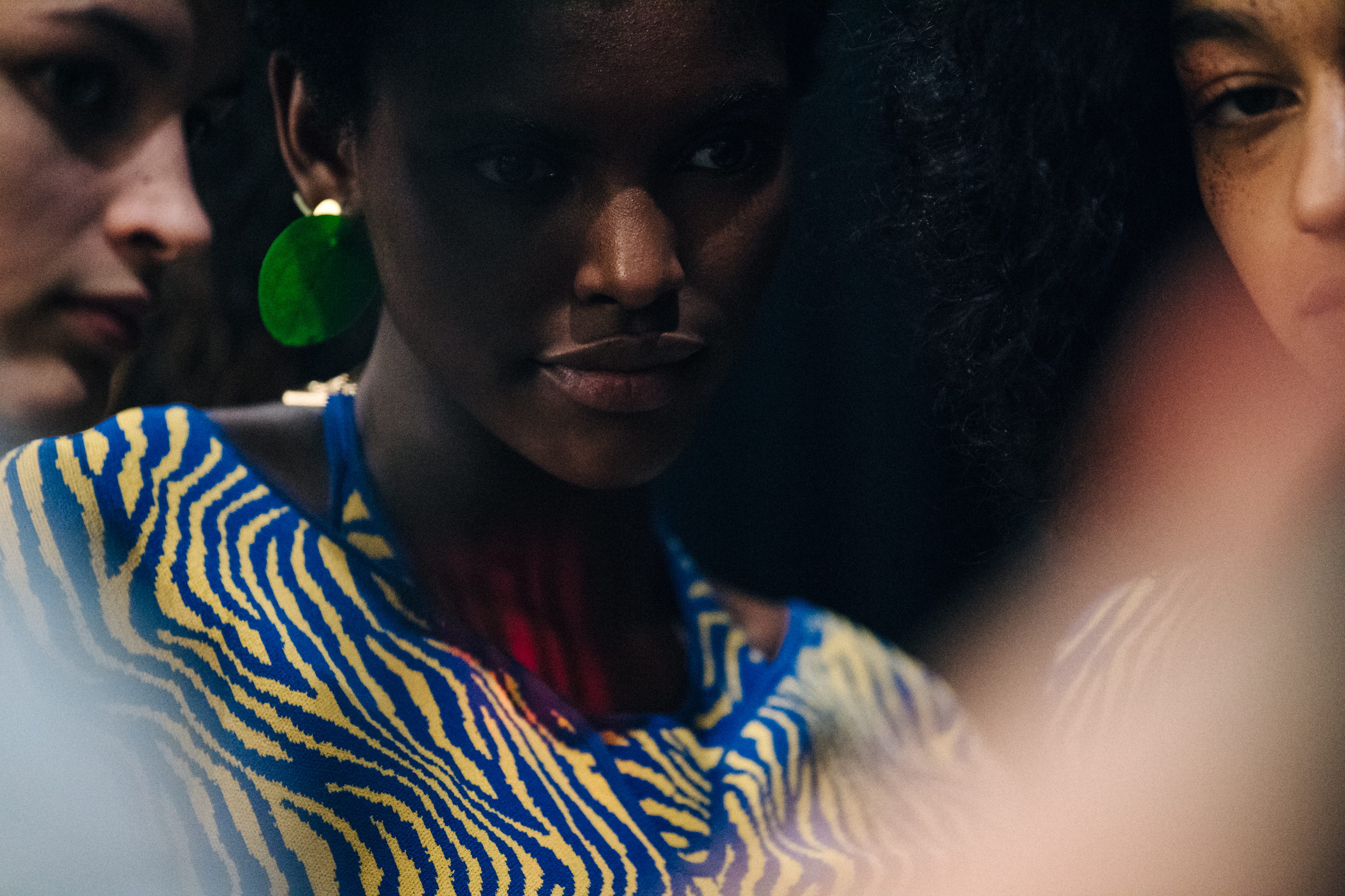 Amilna Estevao backstage at Esteban Cortazar