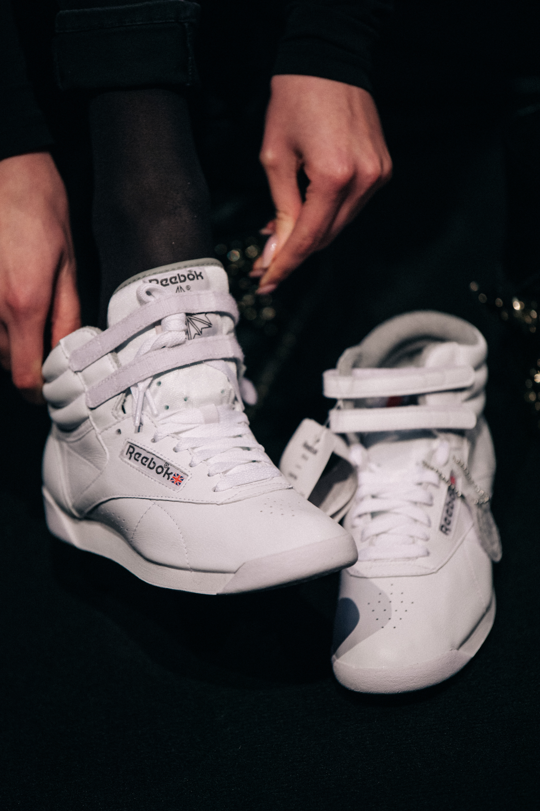 Reebok sneakers backstage at Sudi Etuz