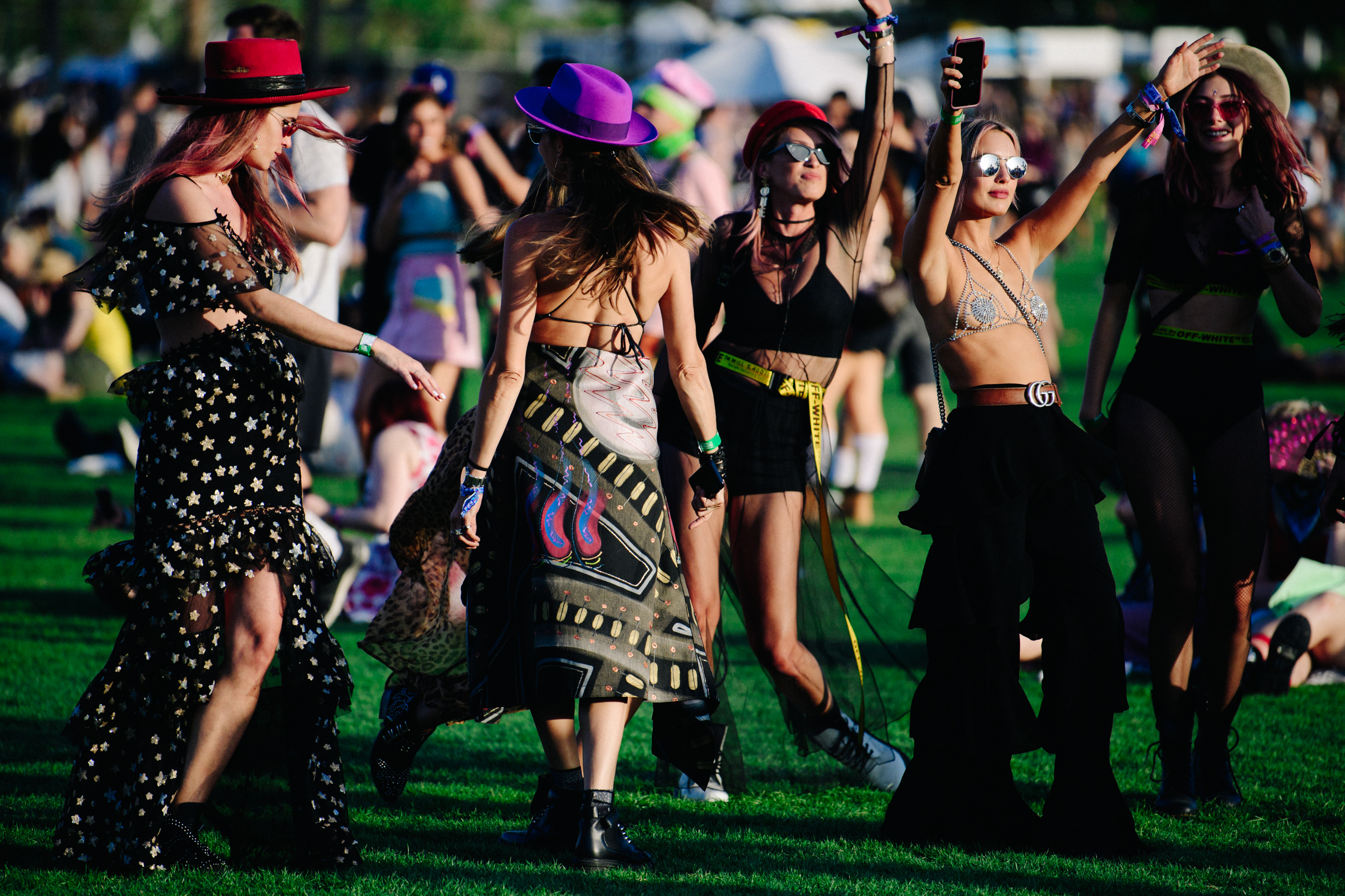 Girls dancing in long skirts