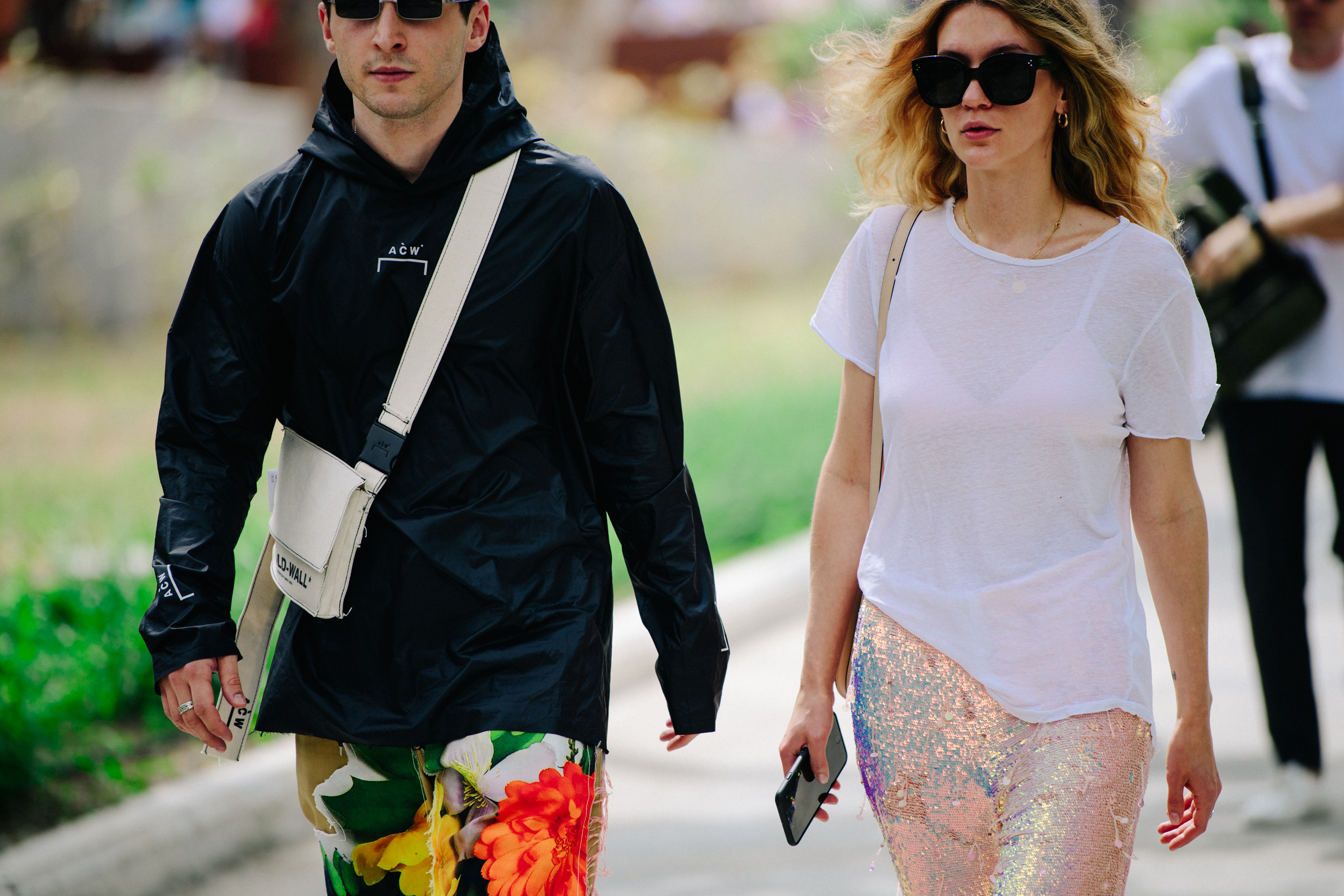 Couple wearing black and white
