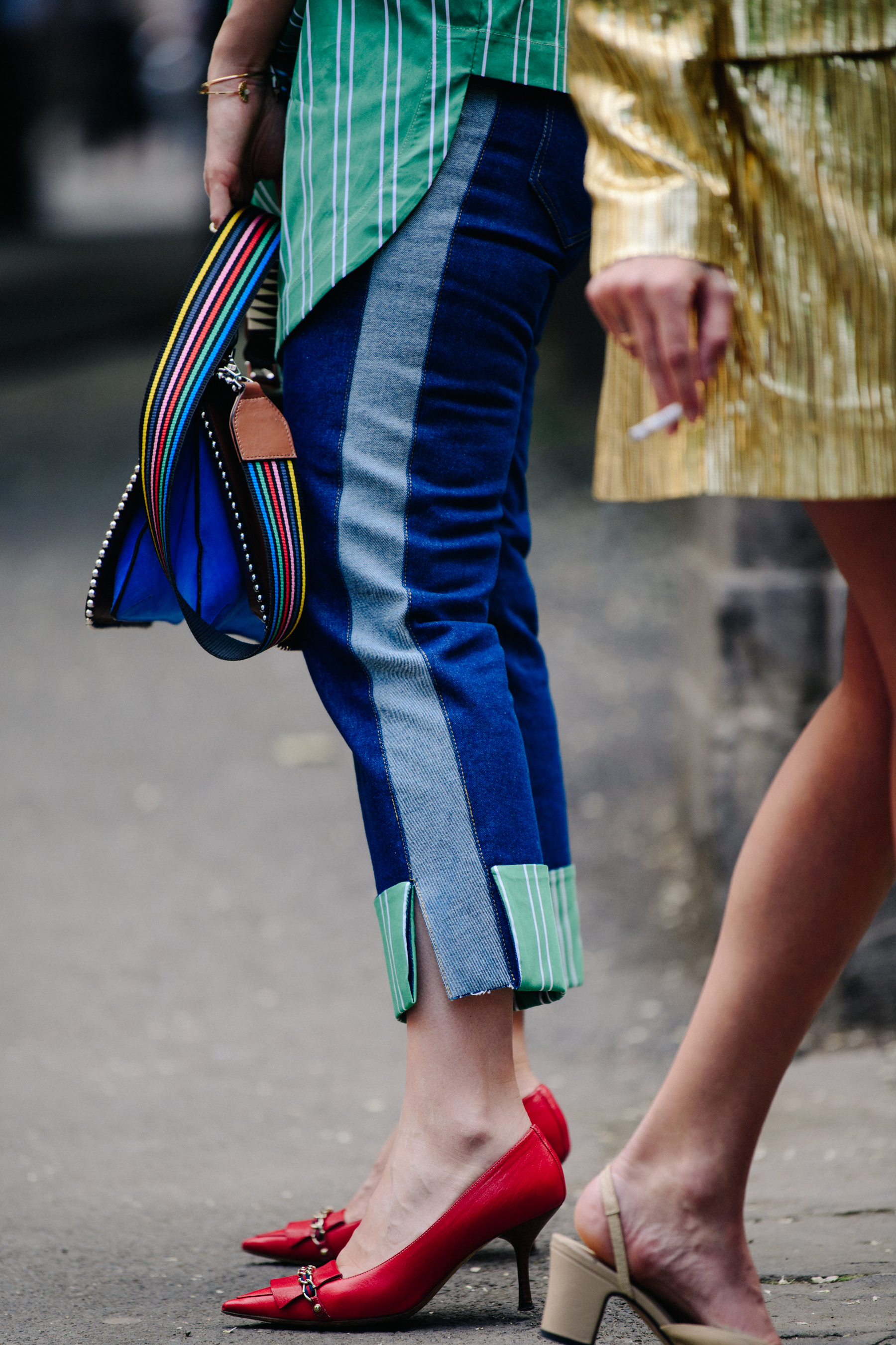 Woman wearing red heels