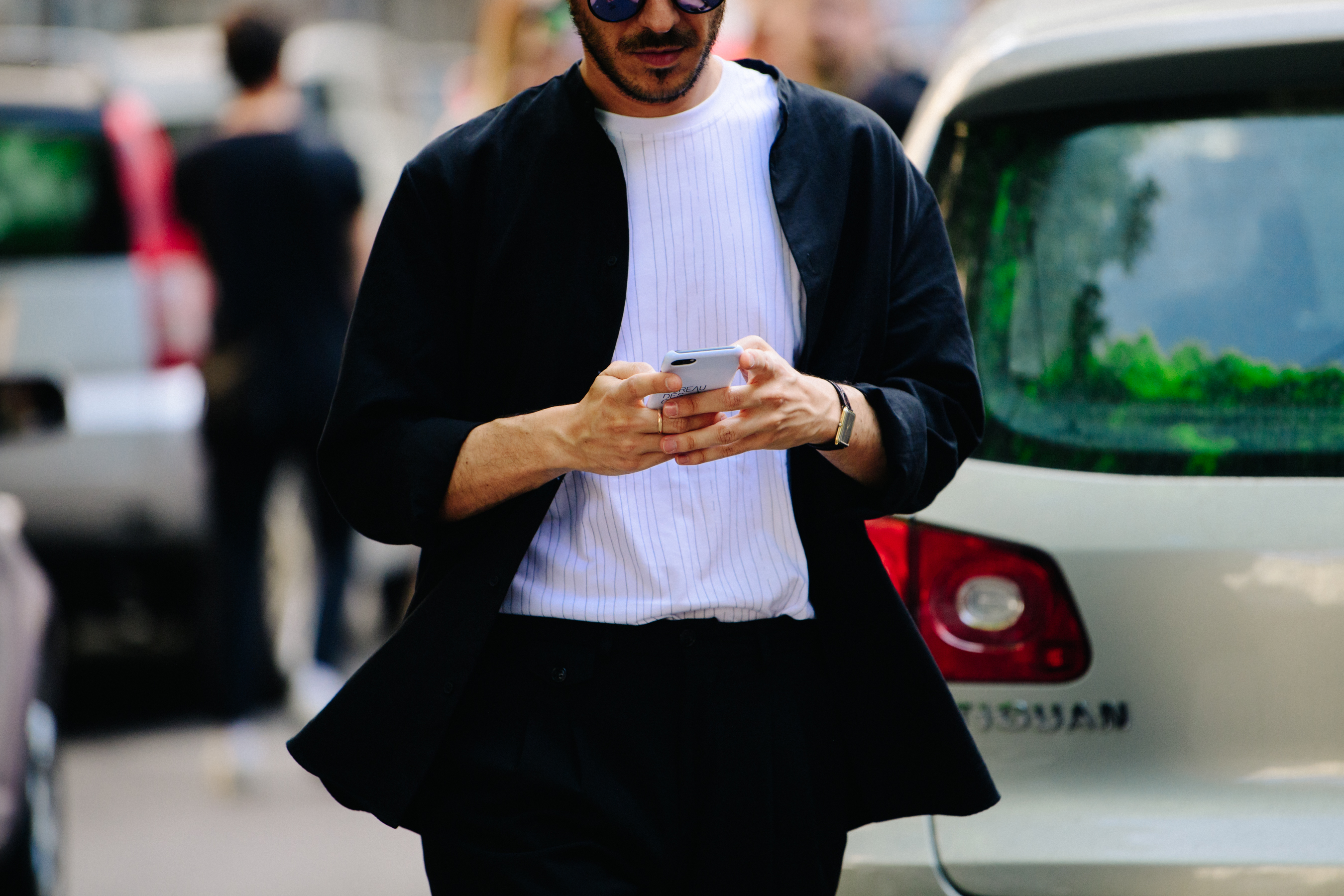 Man wearing white shirt