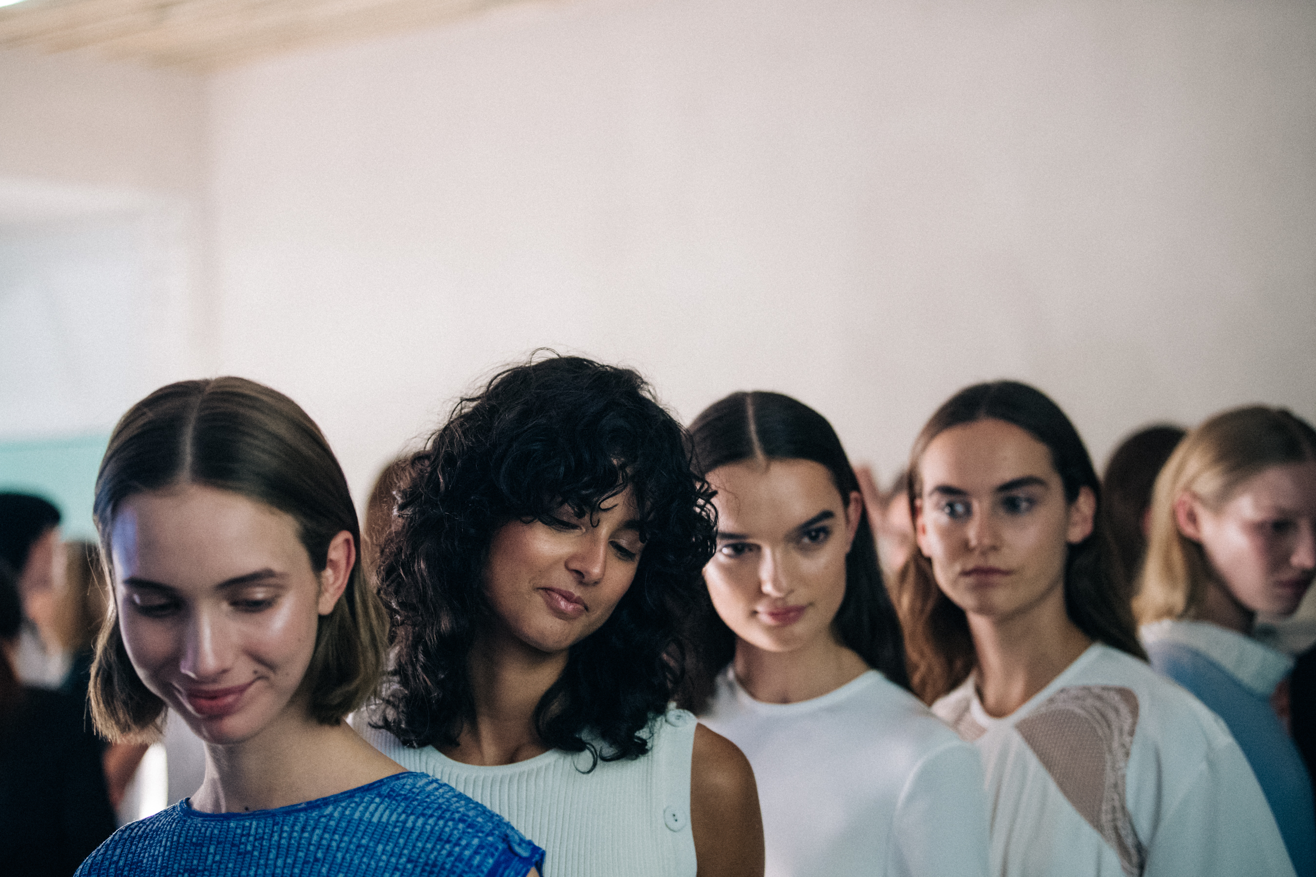 Beck Hume backstage at Christopher Esber