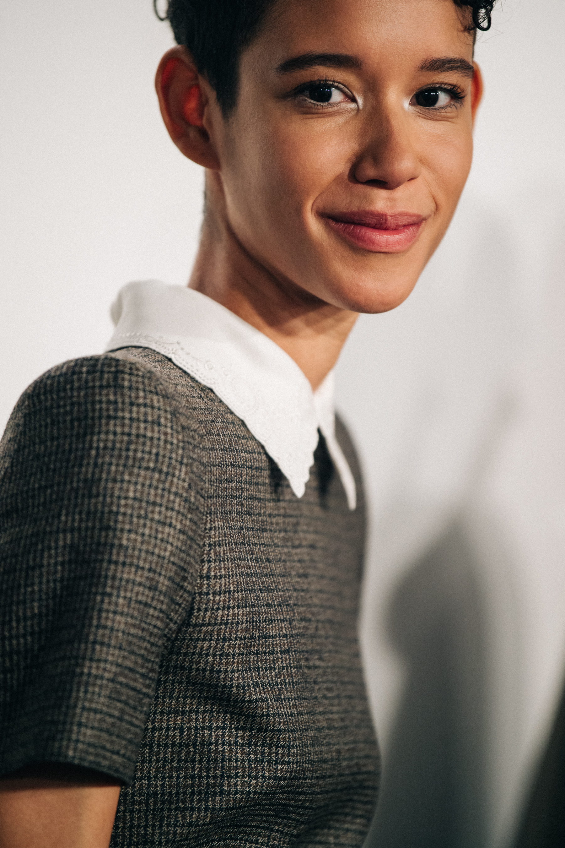 Janiece Dilone backstage at Fendi
