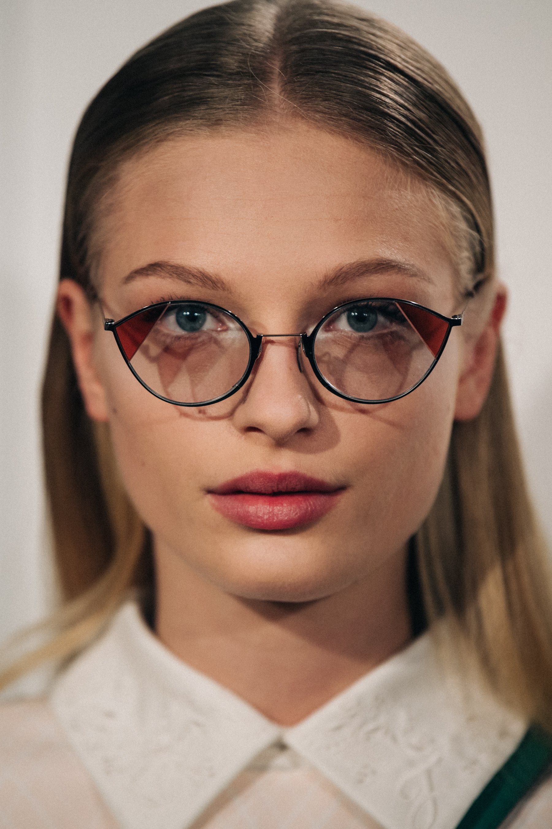 Frederikke Sofie Falbe Hansen backstage at Fendi