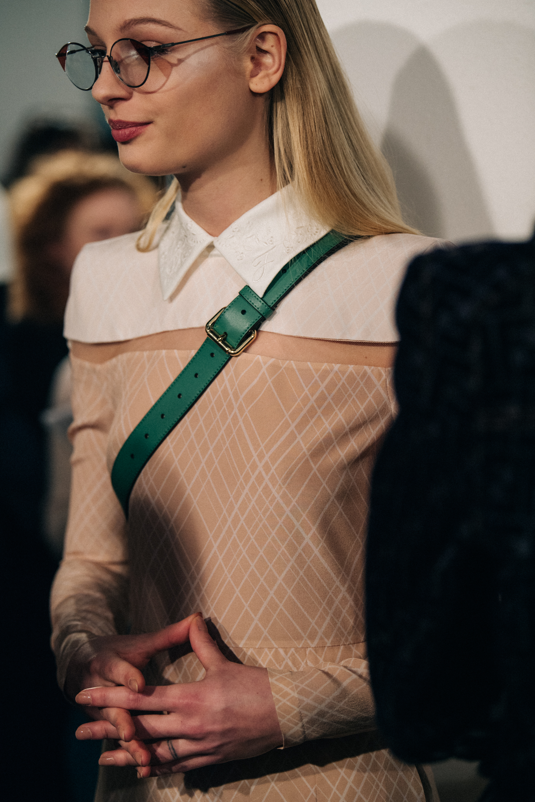 Frederikke Sofie Falbe Hansen backstage at Fendi