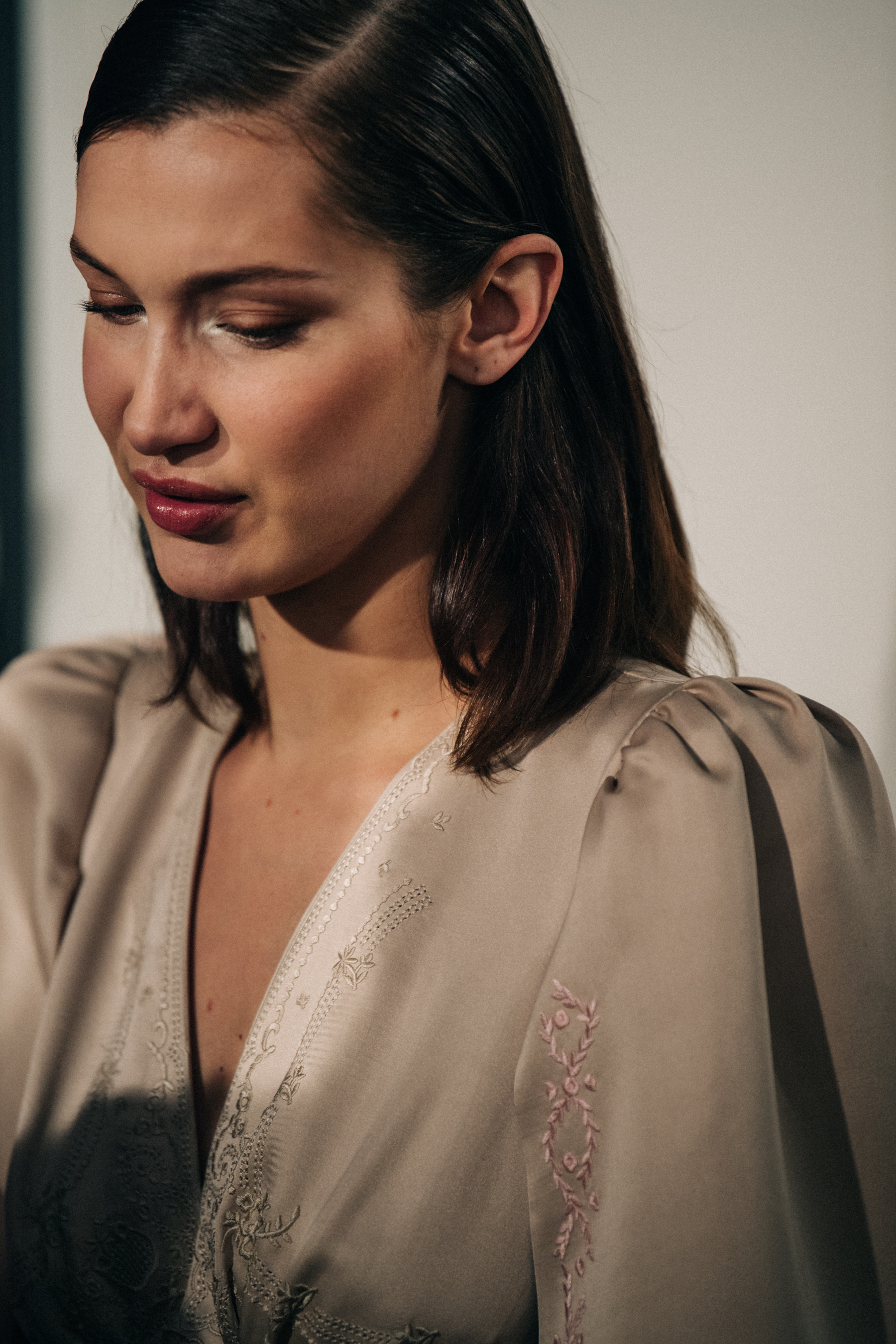 Bella Hadid backstage at Fendi