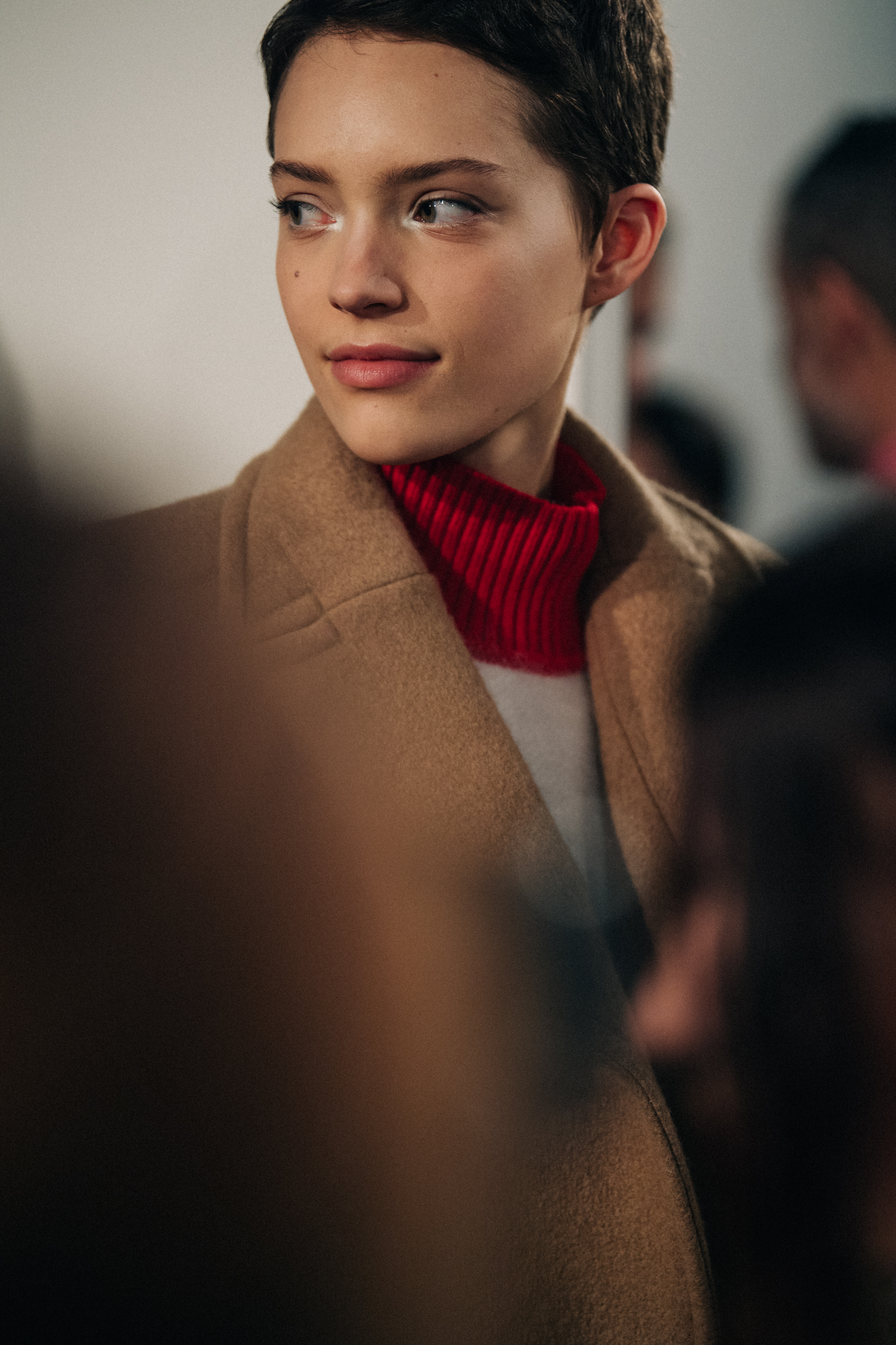 Loane Normand backstage at Fendi