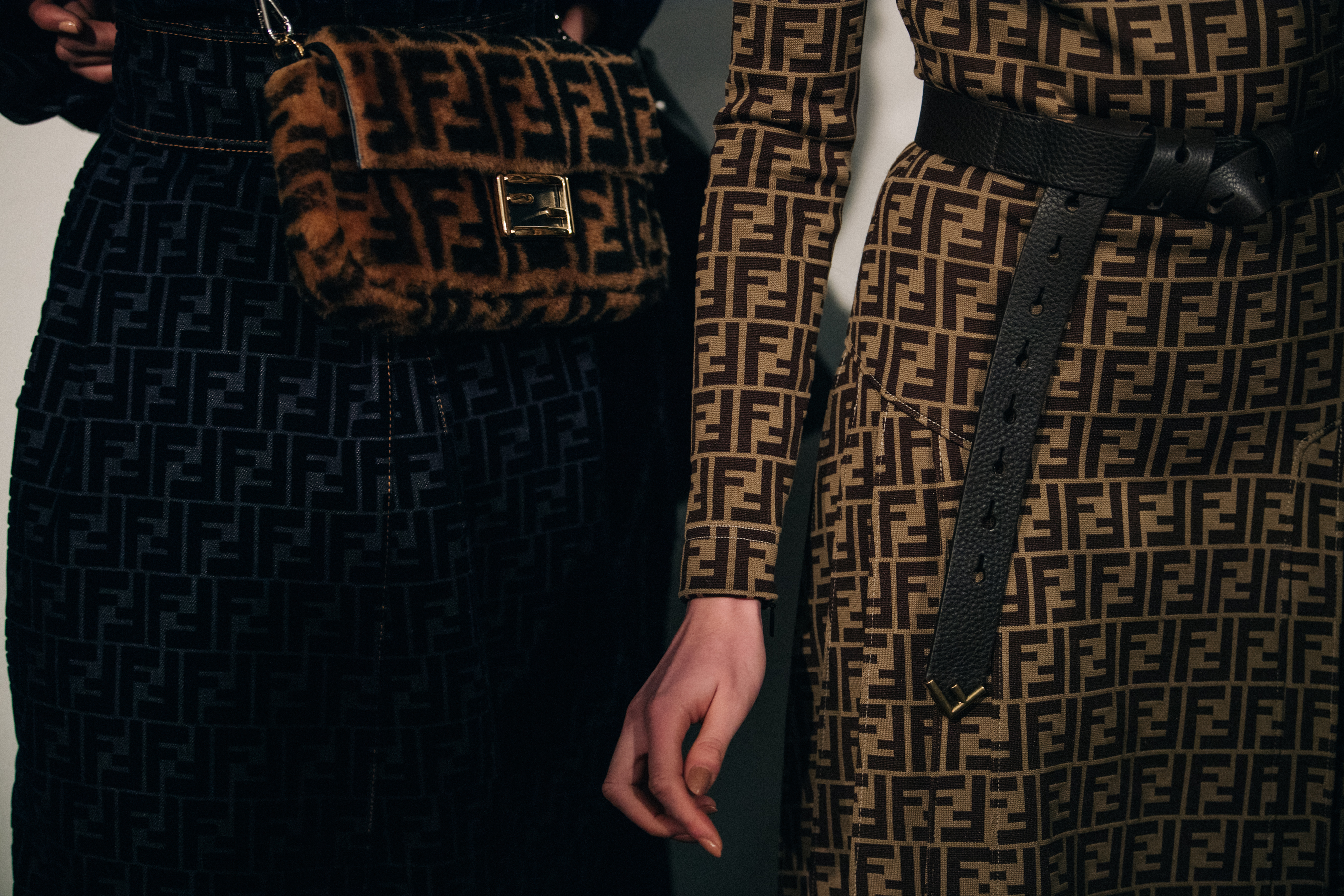 Yasmin Wijnaldum backstage at Fendi