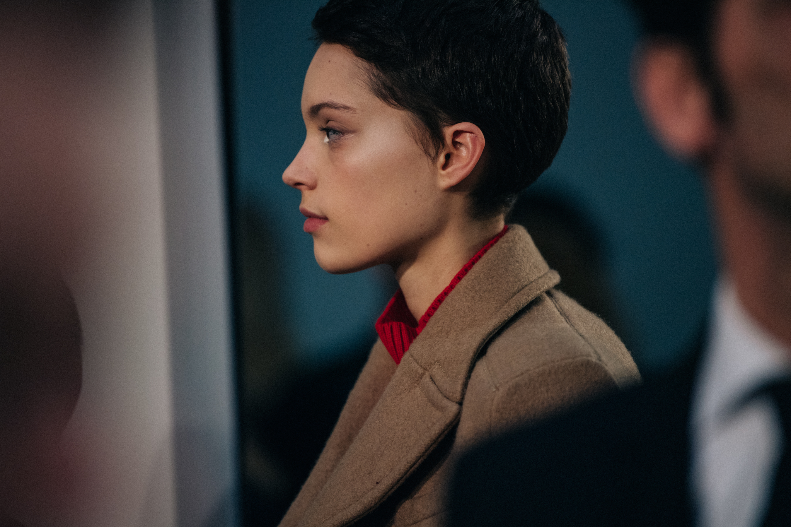 Loane Normand backstage at Fendi