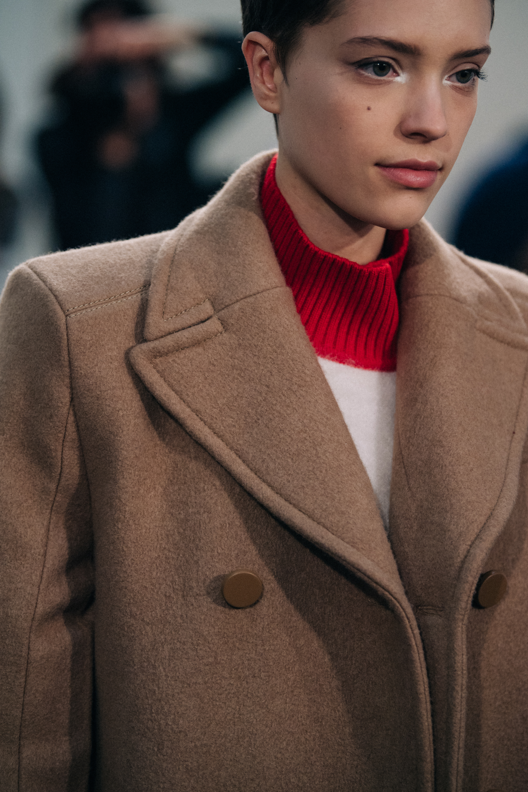 Loane Normand backstage at Fendi