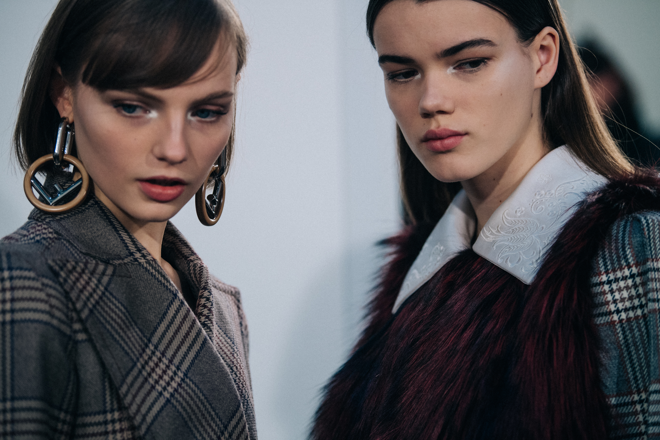 Fran Summers backstage at Fendi